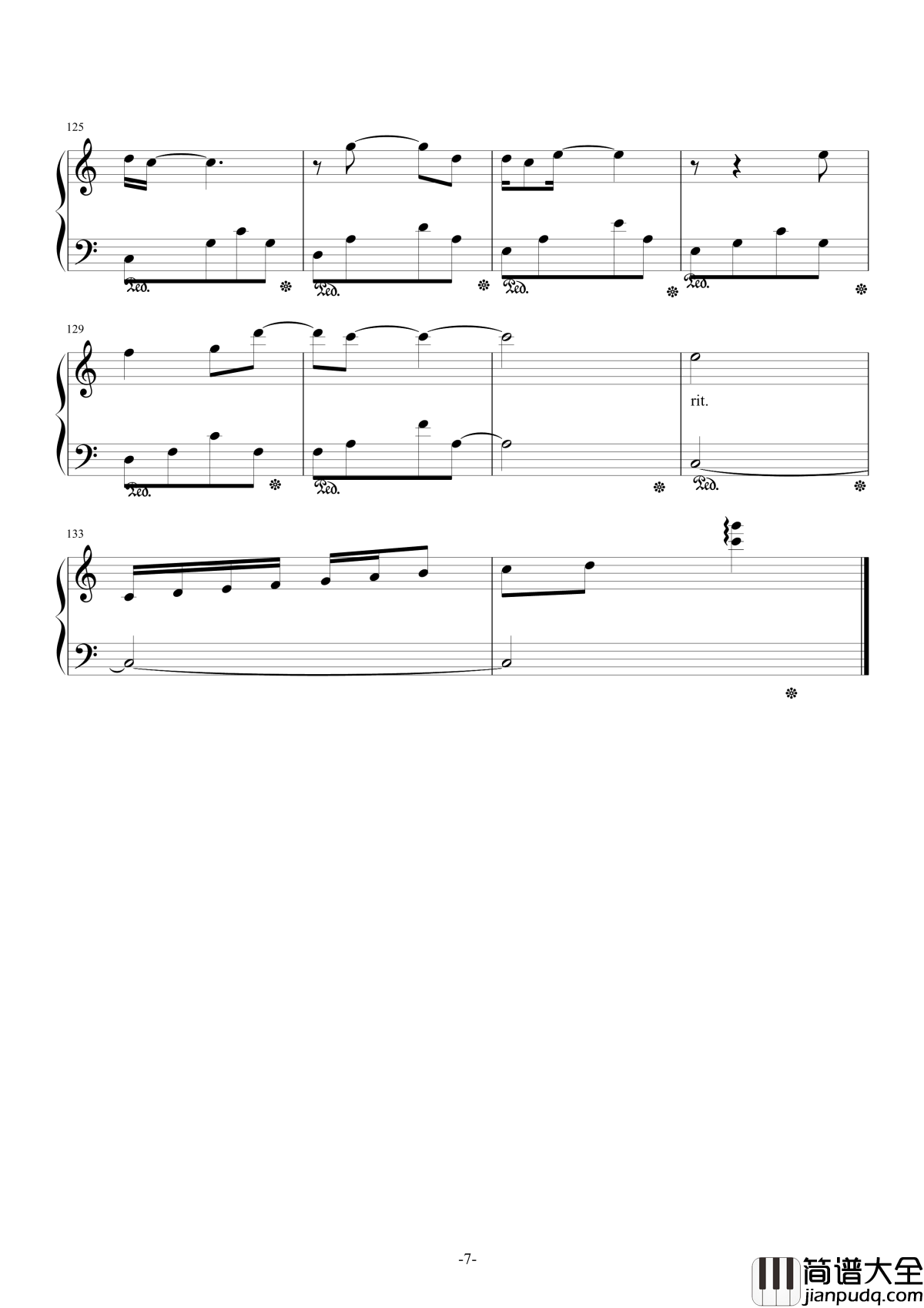 beautiful_love钢琴谱_蔡健雅_电视剧白袍之恋片头曲