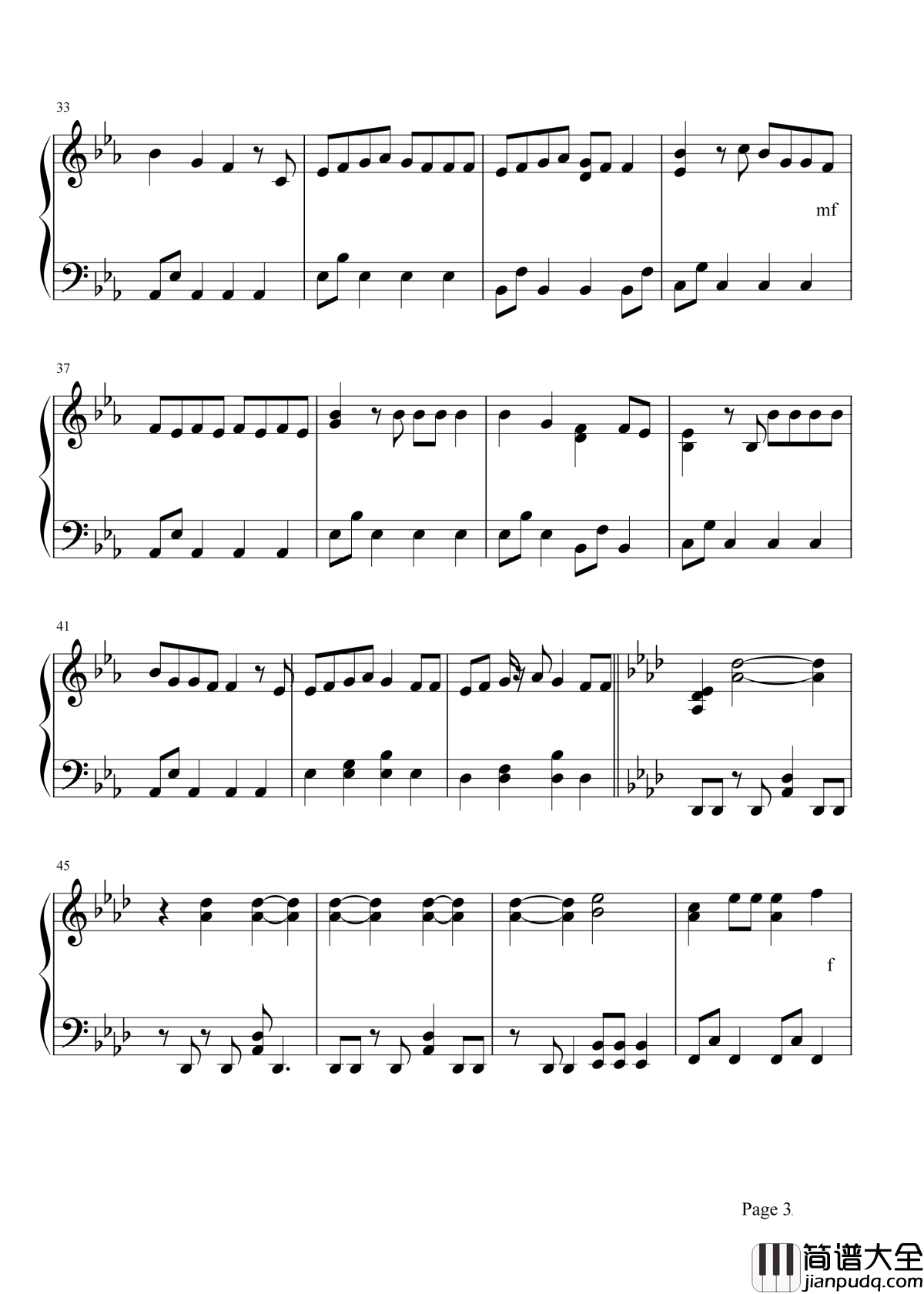 梦灯笼钢琴谱_RADWIMPS_几回魂梦与君同泪眼笑问君之名