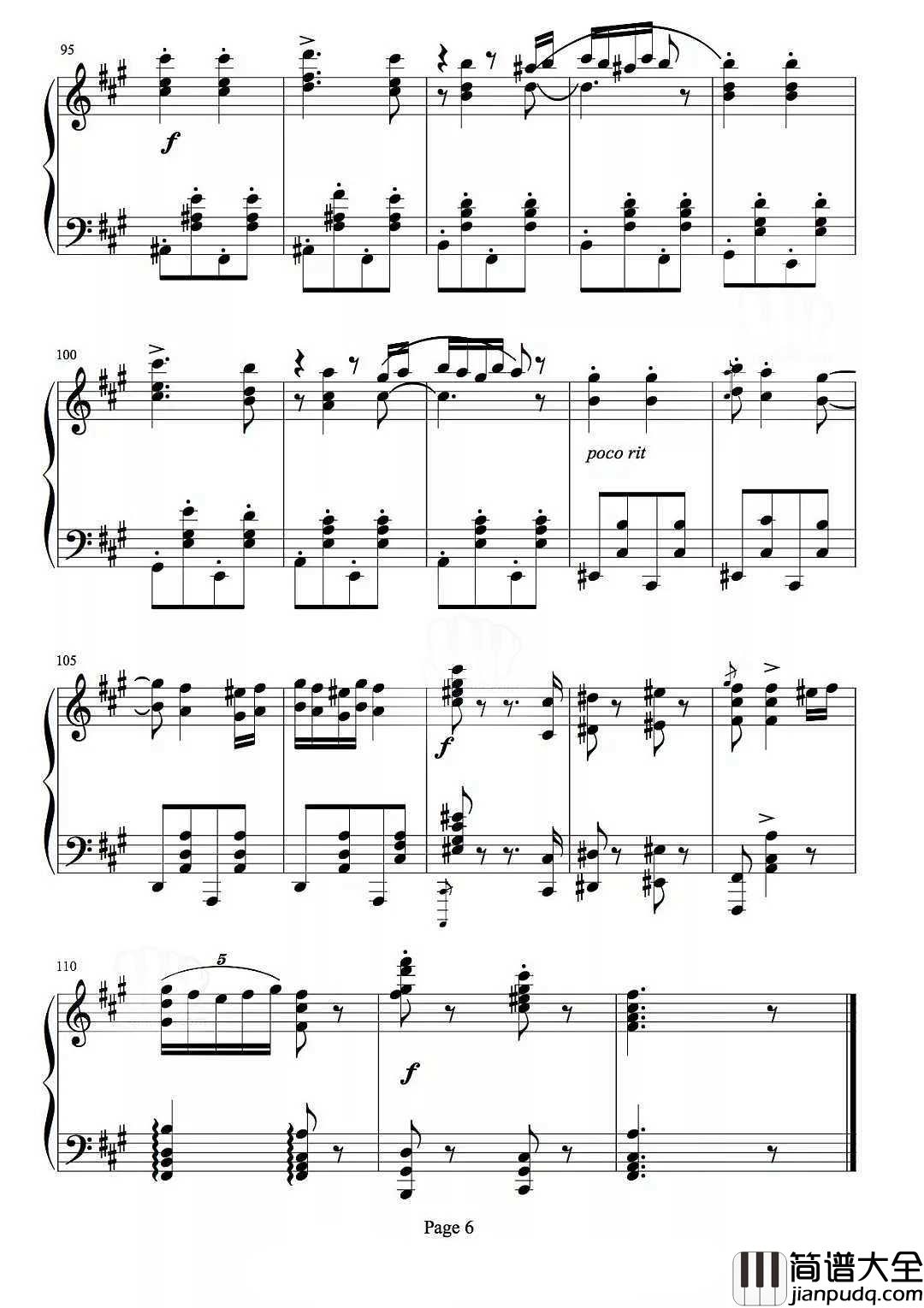 _匈牙利舞曲第五号|钢琴谱_矮油~好想有个人陪我一起四手联弹
