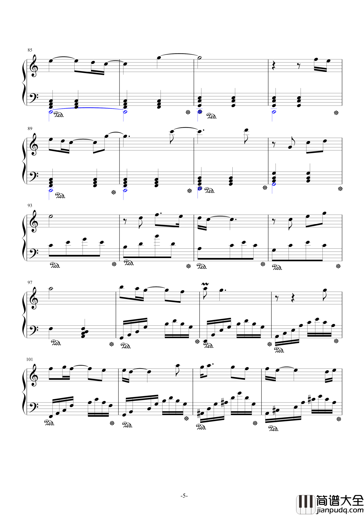 beautiful_love钢琴谱_蔡健雅_电视剧白袍之恋片头曲