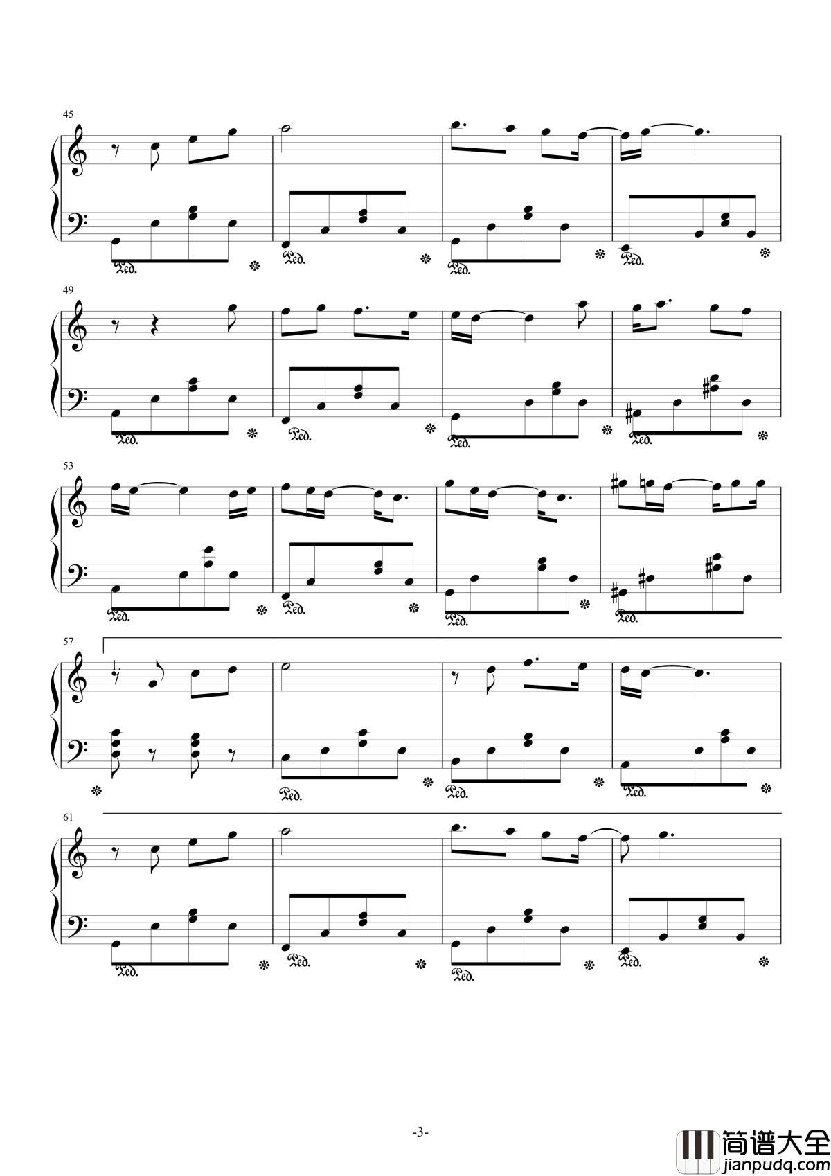 beautiful_love钢琴谱_蔡健雅_电视剧白袍之恋片头曲