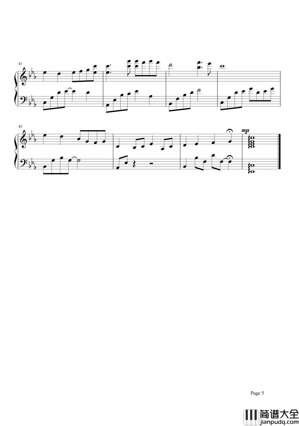 夜的钢琴曲5钢琴谱_你见,或者不见我,我就在那里,不悲不喜