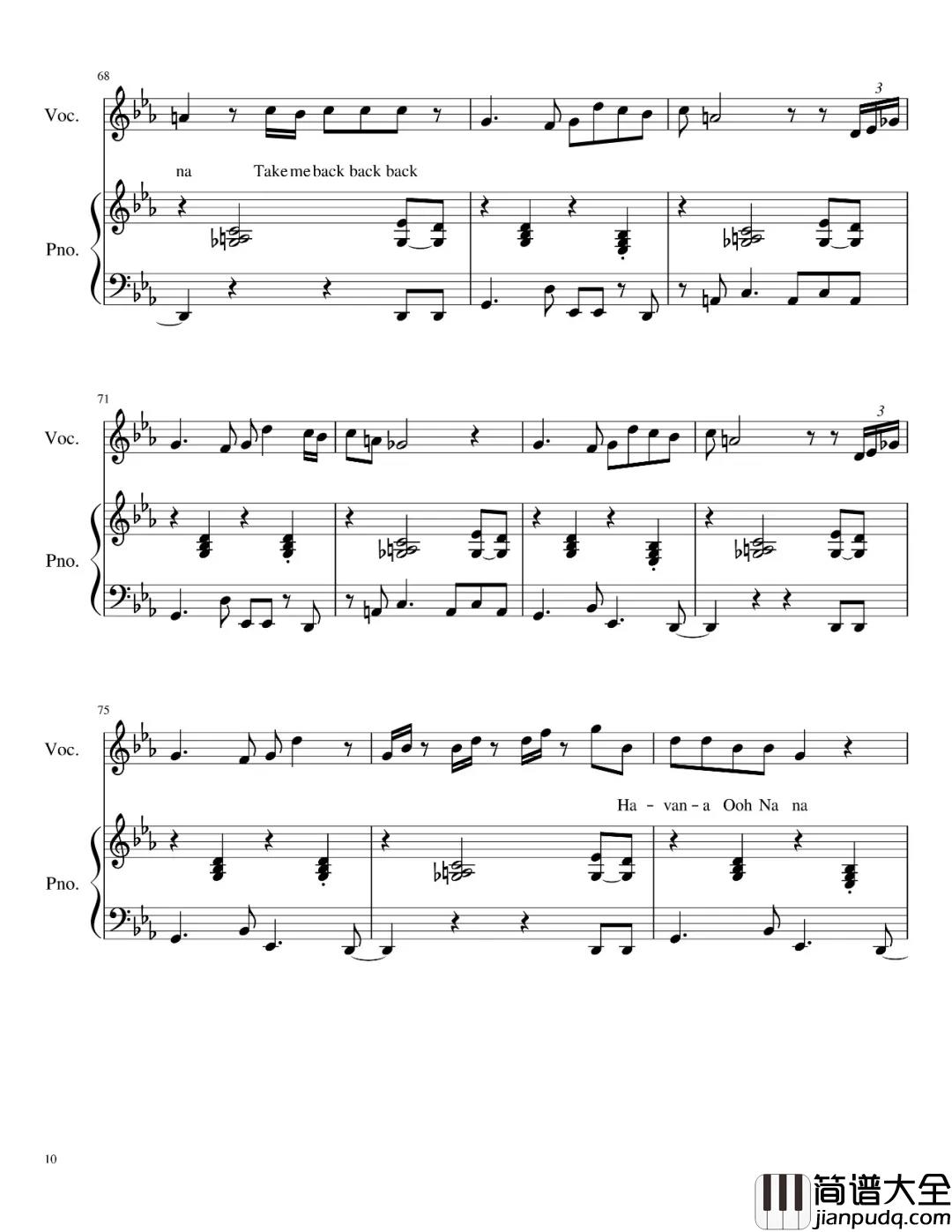Havana钢琴谱_贾斯丁比伯推荐歌曲,卡妹感动到哭差点崩溃