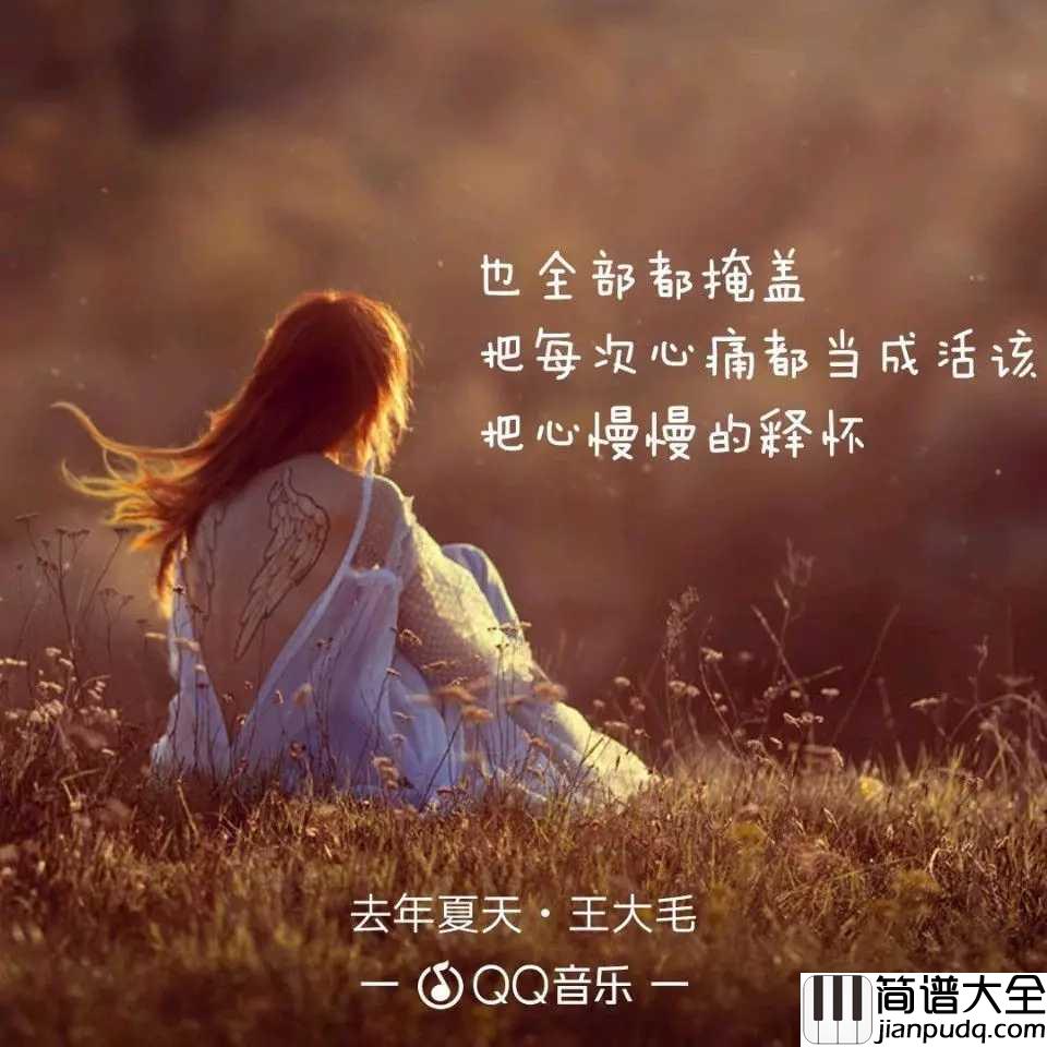 去年夏天简谱_王大毛_过去的夏天只能回忆,最重要的还是当下