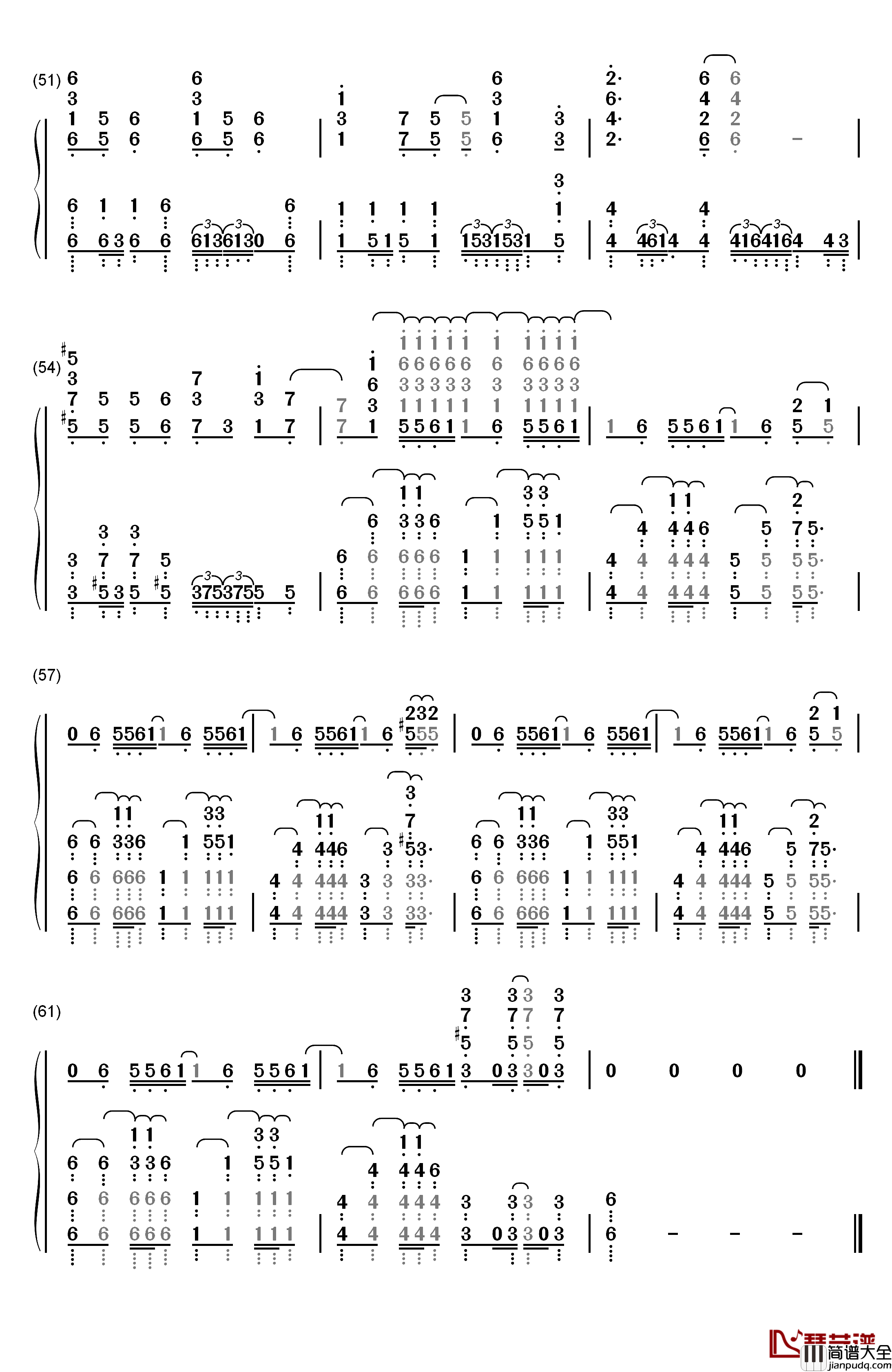夜は眠れるかい钢琴简谱_数字双手_flumpool