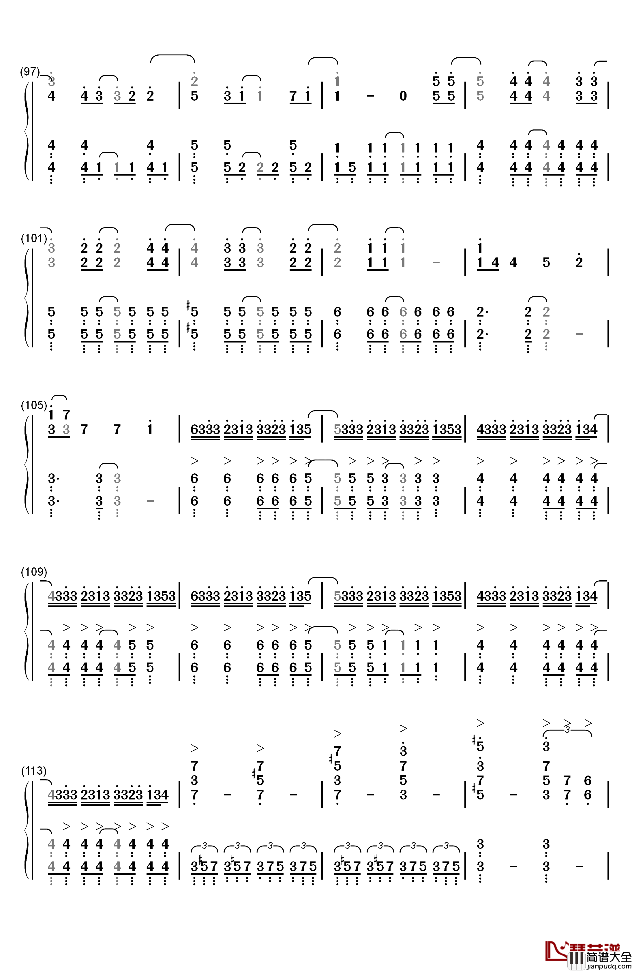 さよならエレジー钢琴简谱_数字双手_菅田将晖
