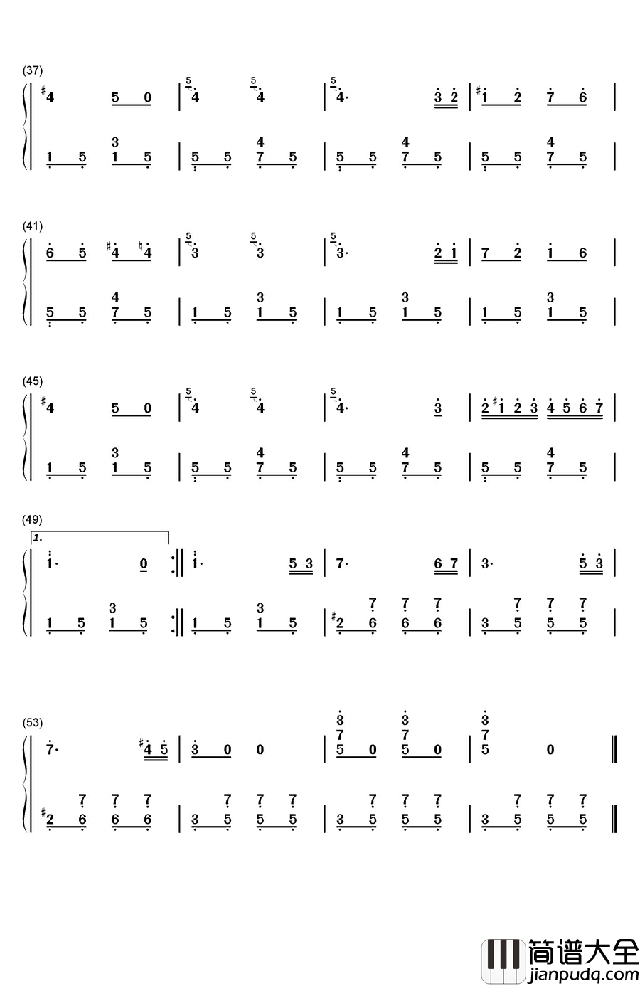 在家中钢琴简谱_数字双手_利什内