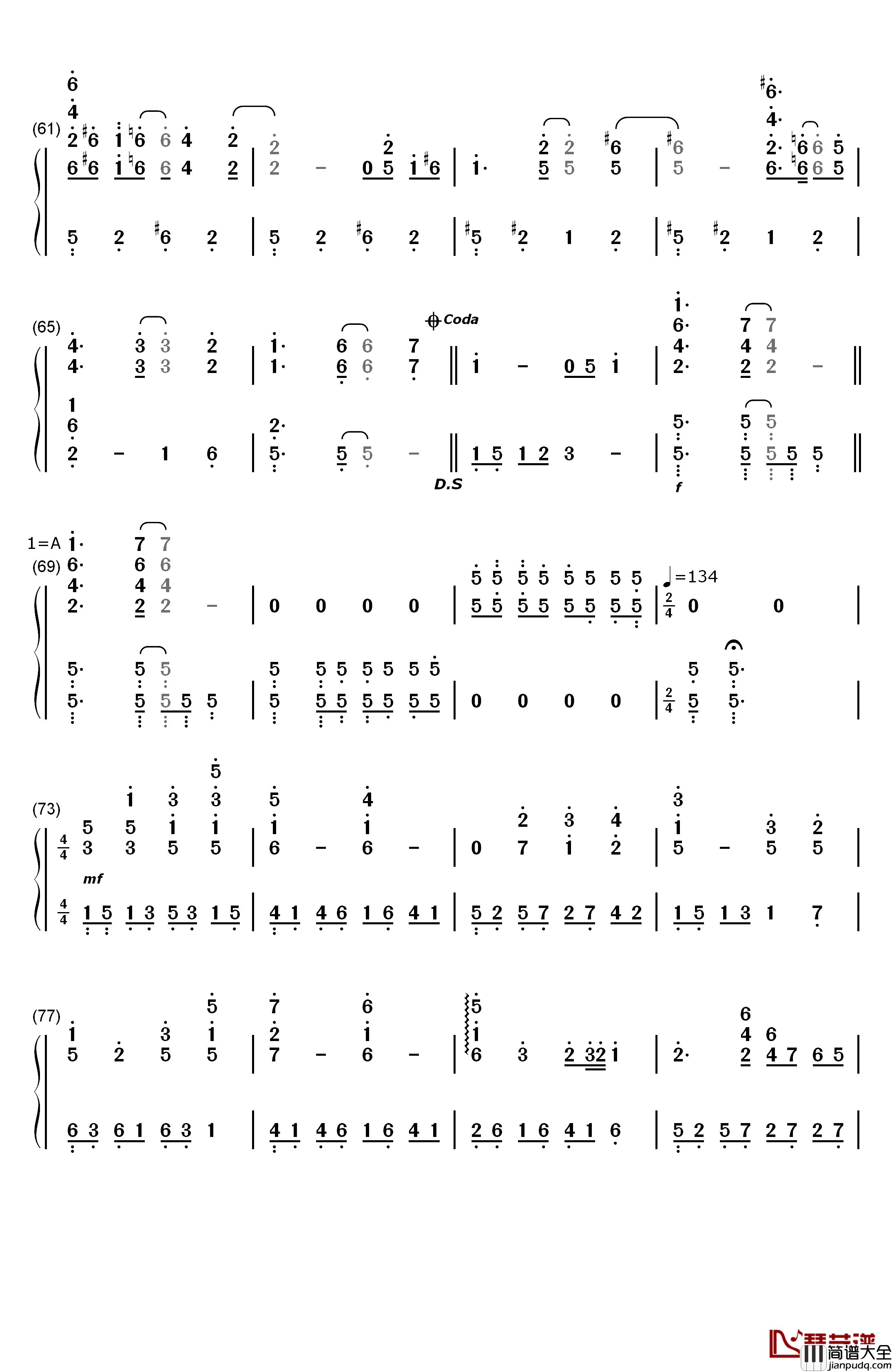 The_Wind_of_Life钢琴简谱_数字双手_久石让