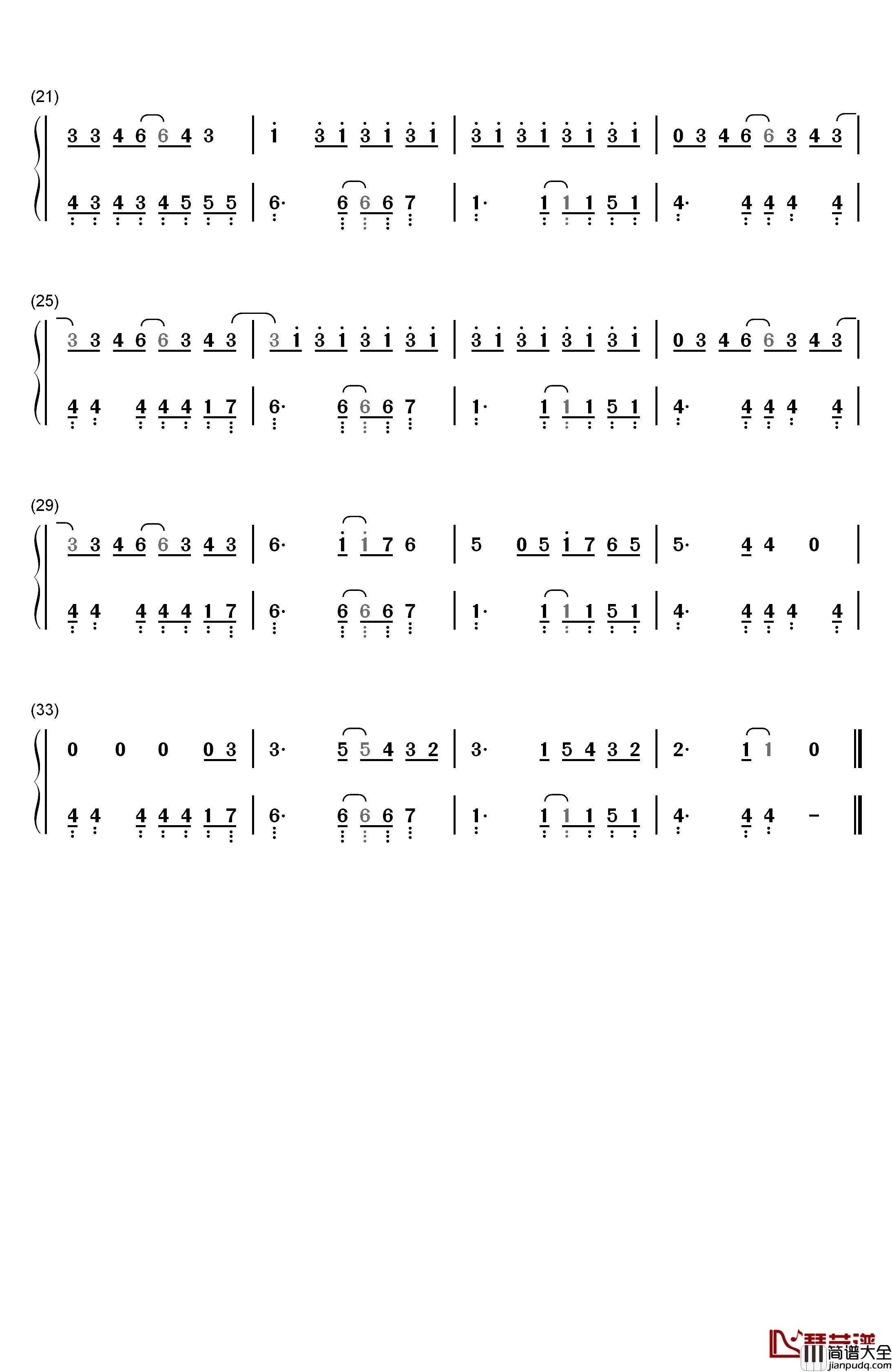 Don't_Panic钢琴简谱_数字双手_Coldplay
