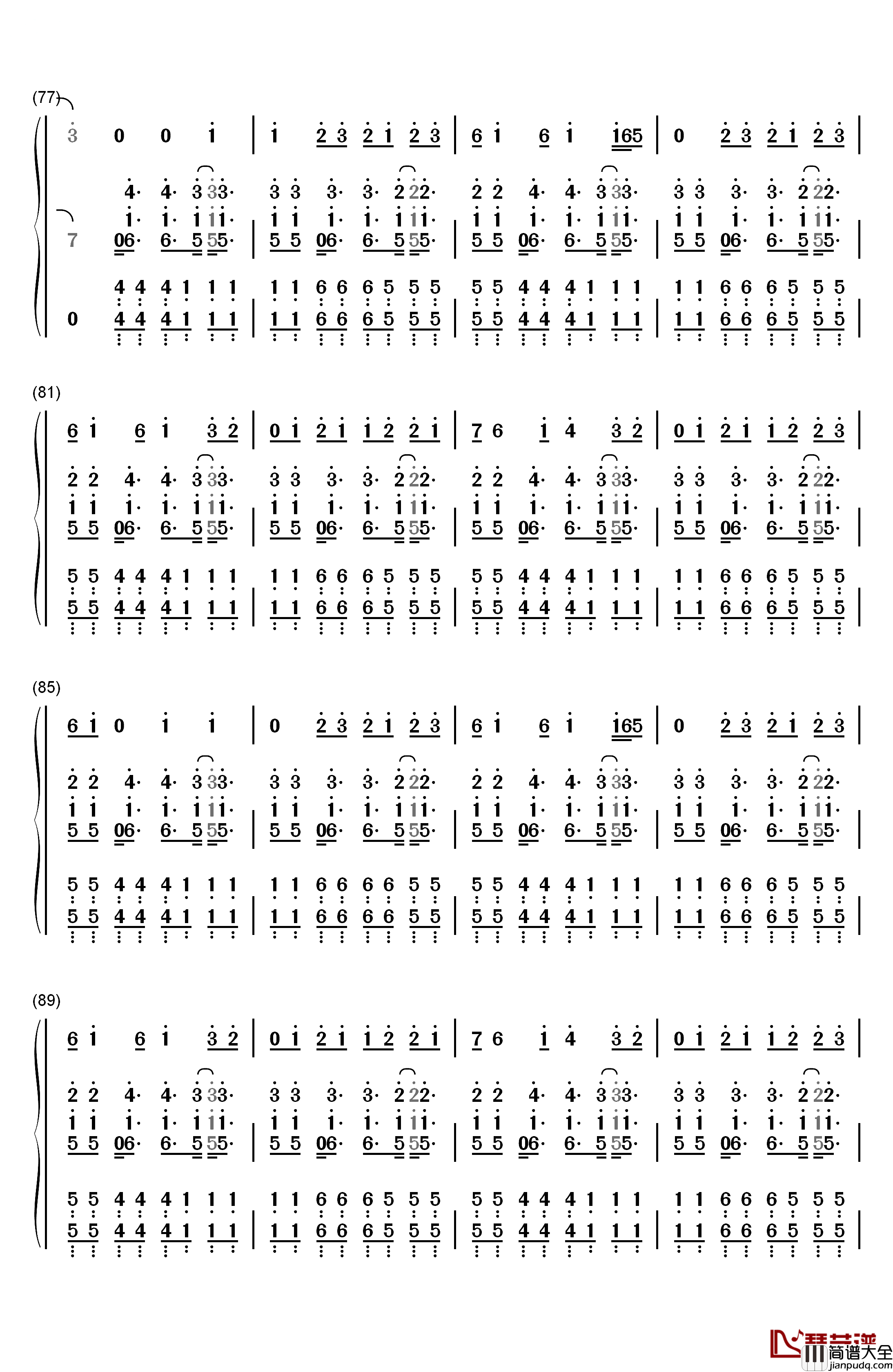 Ghost钢琴简谱_数字双手_Ella_Henderson
