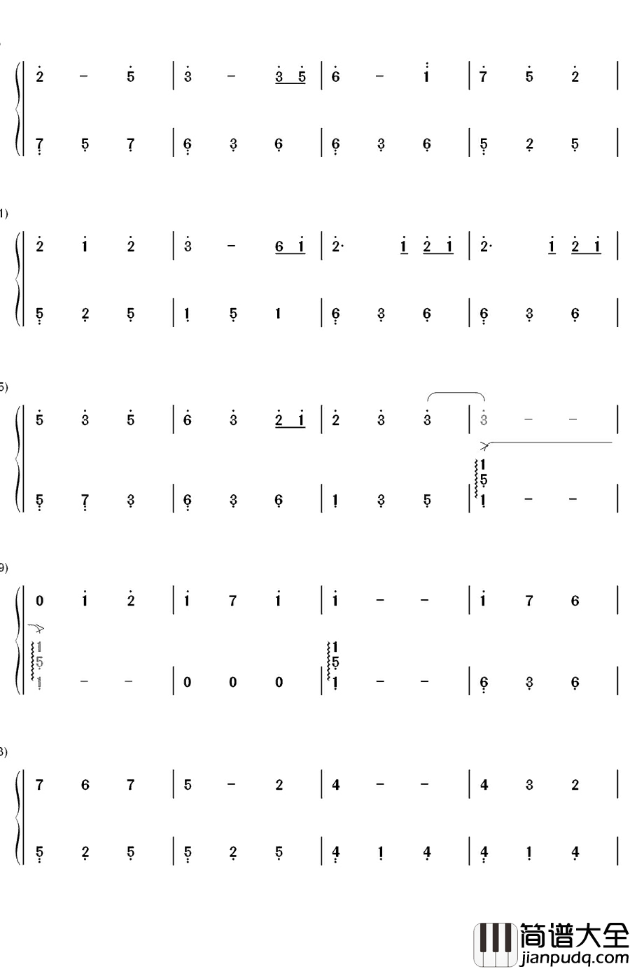君とずっと…钢琴简谱_数字双手_yu_yu