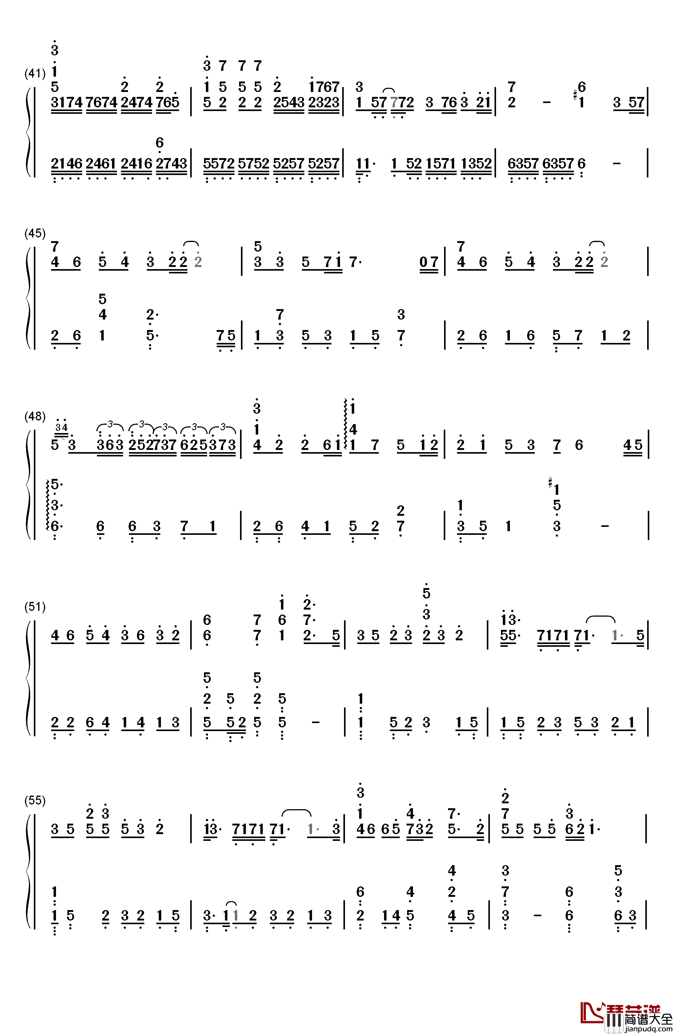 灵魂伴侣钢琴简谱_数字双手_田馥甄