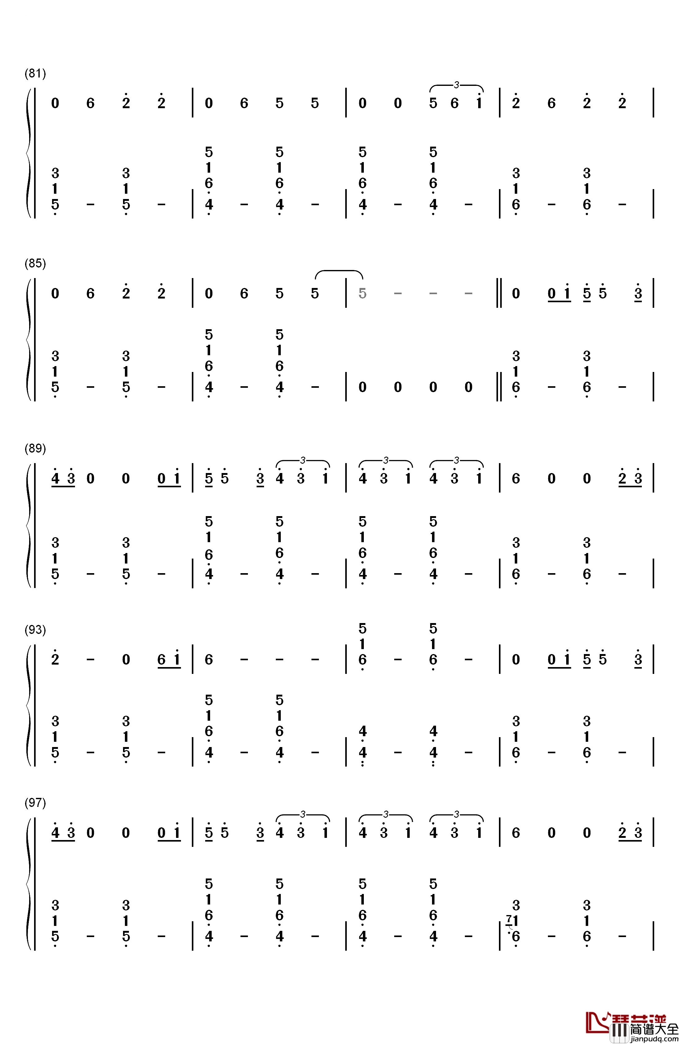 Grand_Piano钢琴简谱_数字双手_Nicki_Minaj