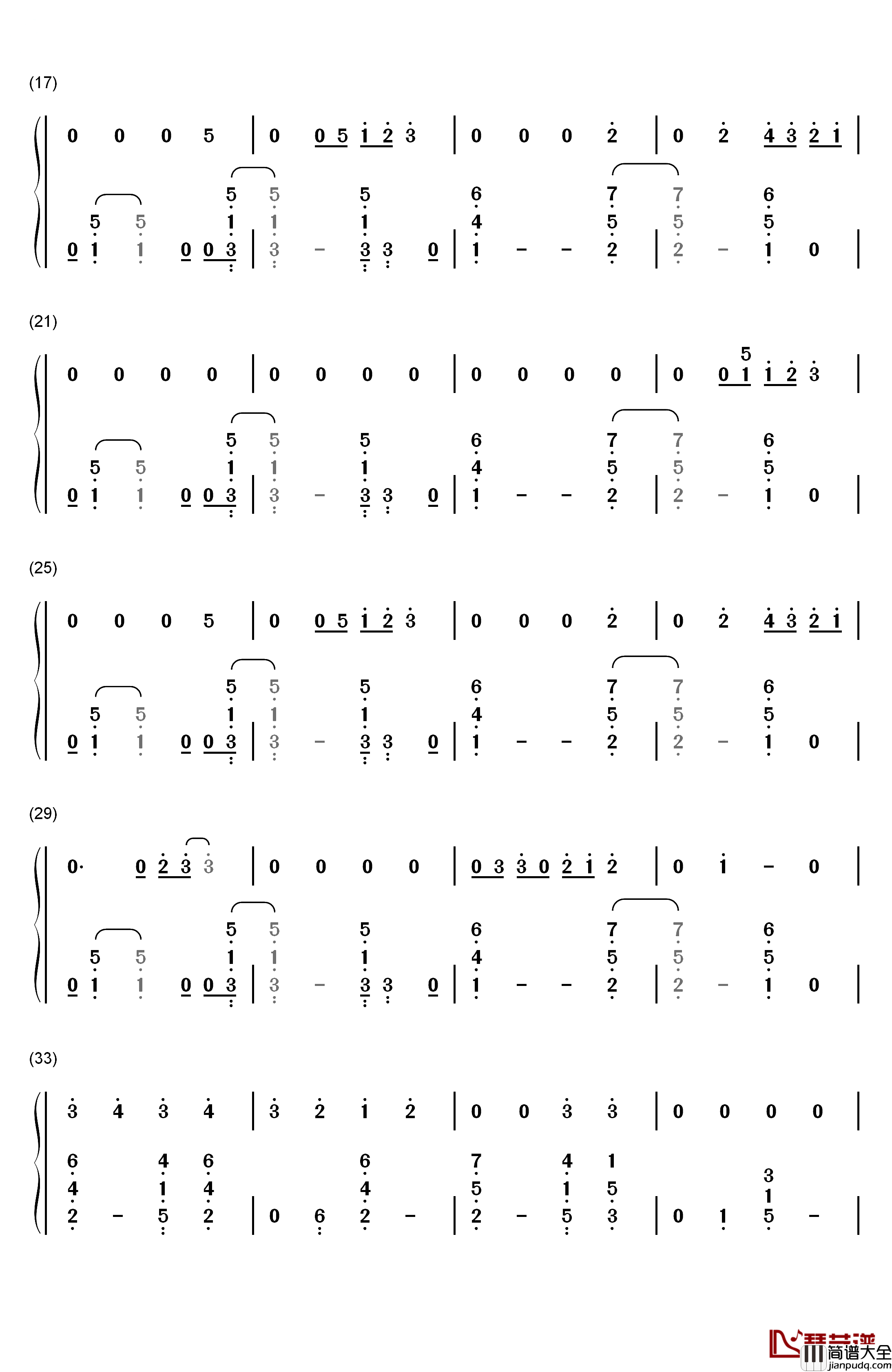 Thinking_Out_Loud钢琴简谱_数字双手_Ed_Sheeran