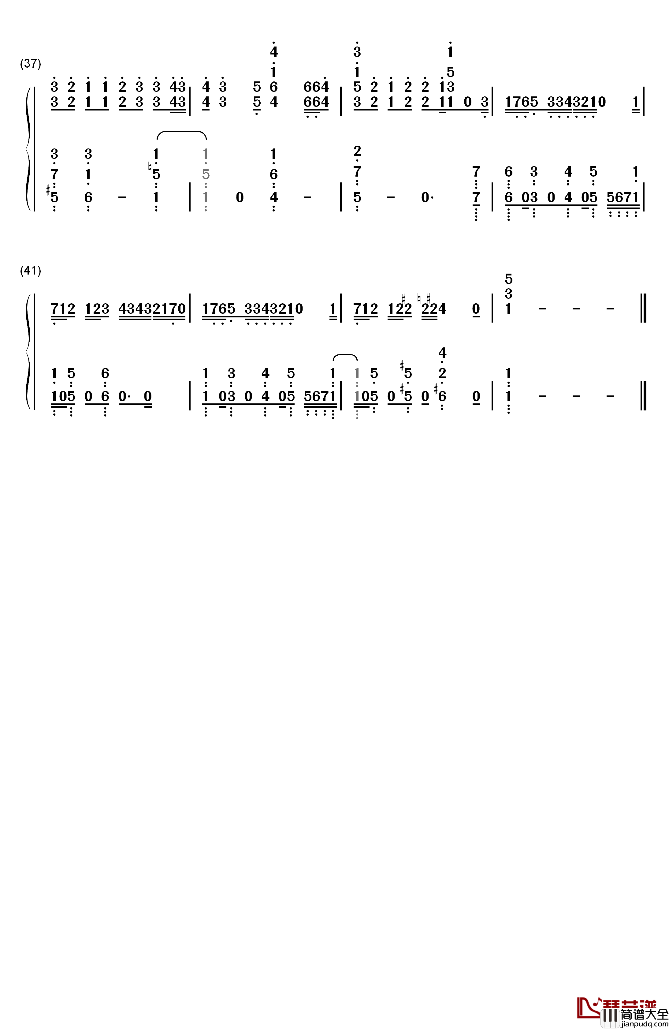 ウッホウッホホ钢琴简谱_数字双手_AKB48