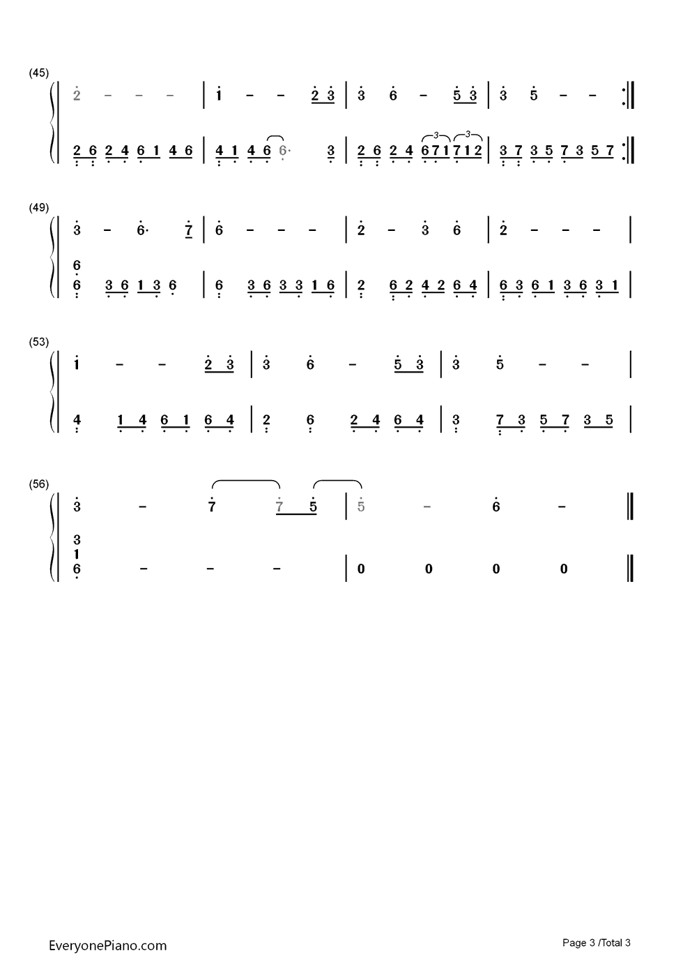 家乡钢琴简谱_数字双手_韩红