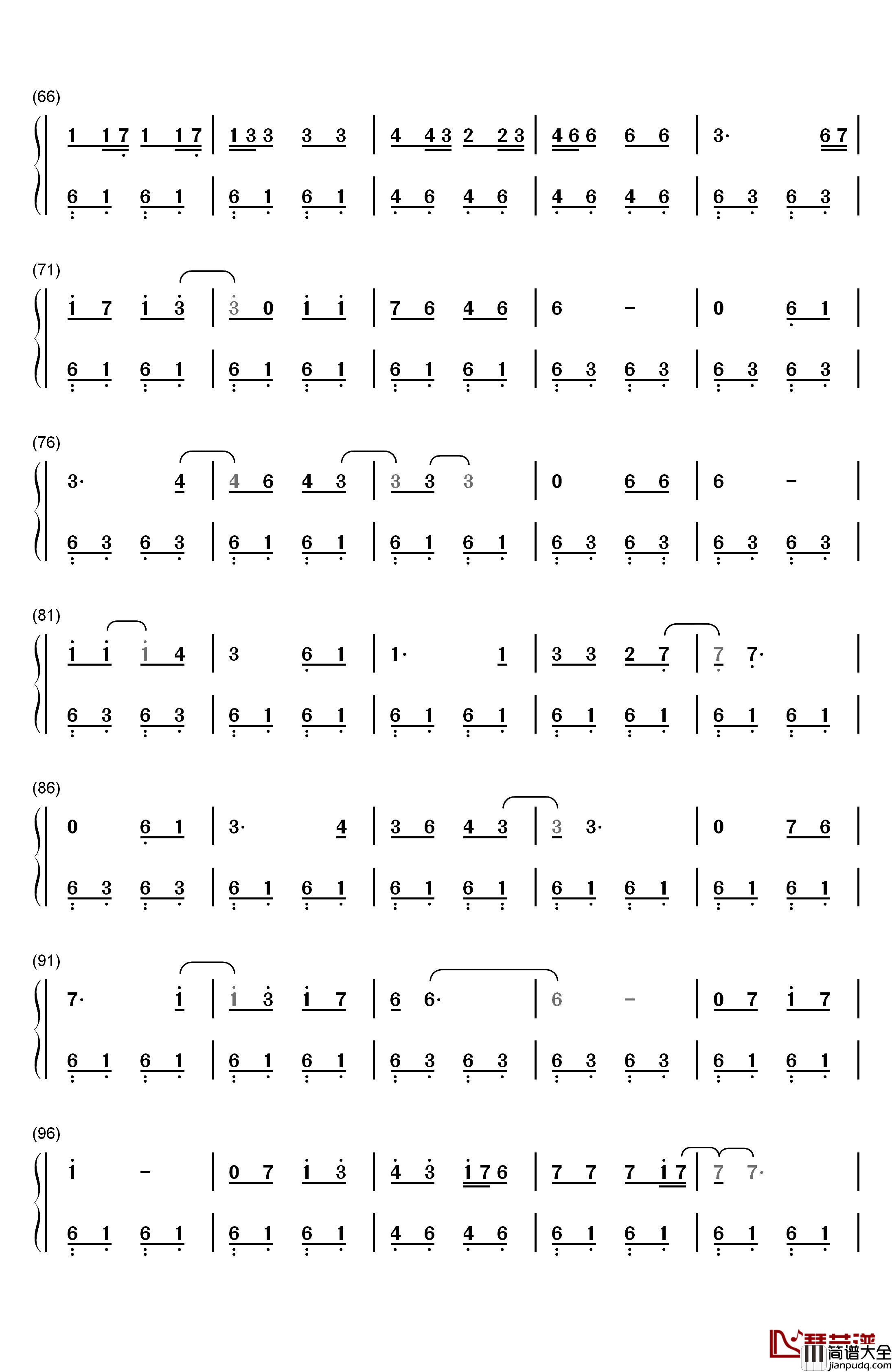 なみだの操钢琴简谱_数字双手_殿さまキングス