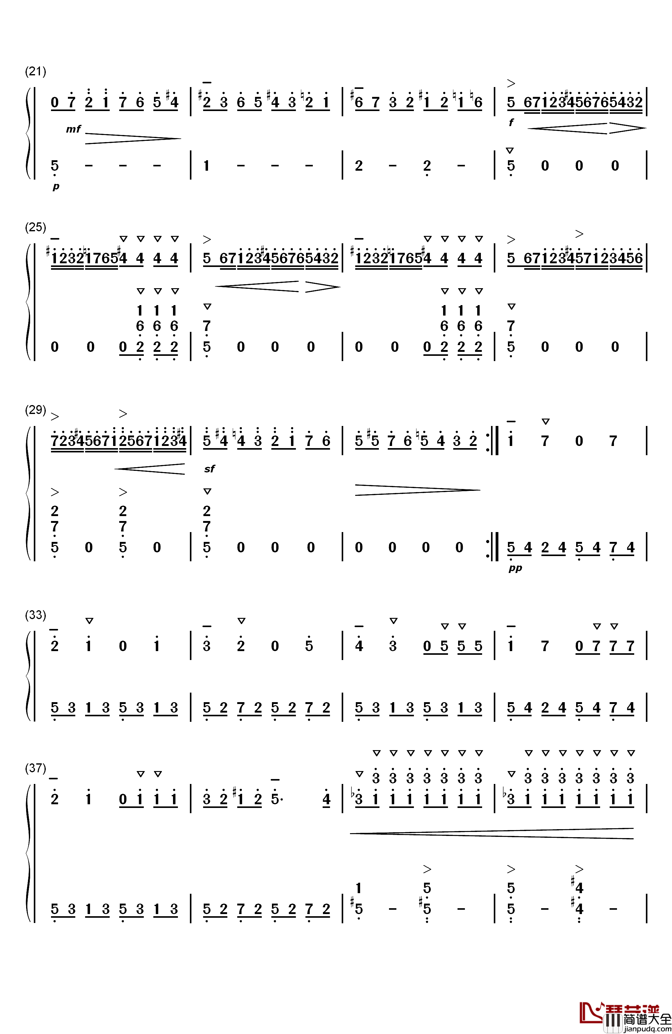 库劳小奏鸣曲OP.20_NO.1钢琴简谱_数字双手_库劳