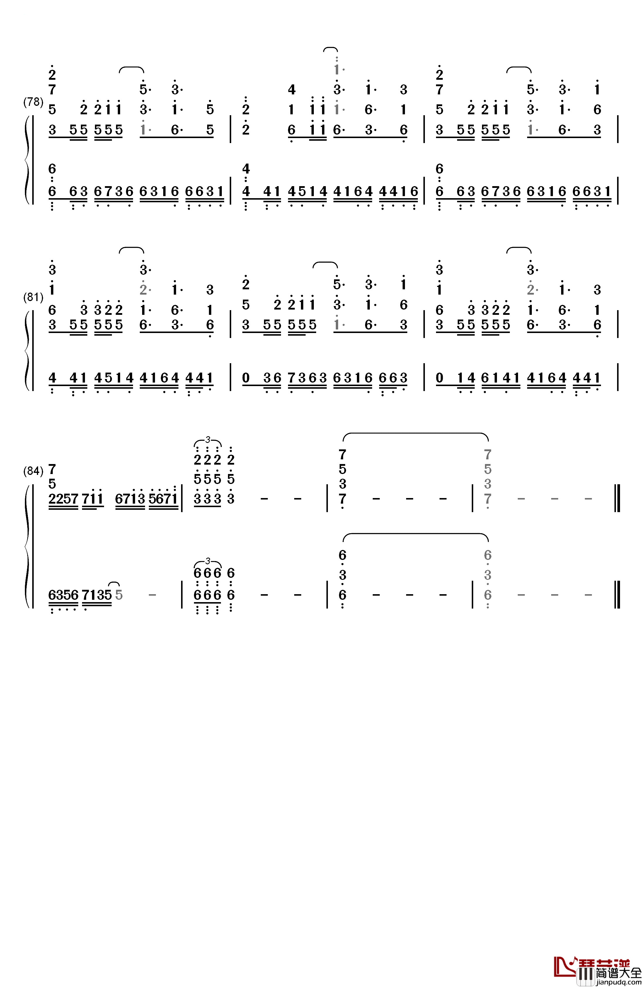 Stay_Alive钢琴简谱_数字双手_爱蜜莉雅(CV:高桥李依)