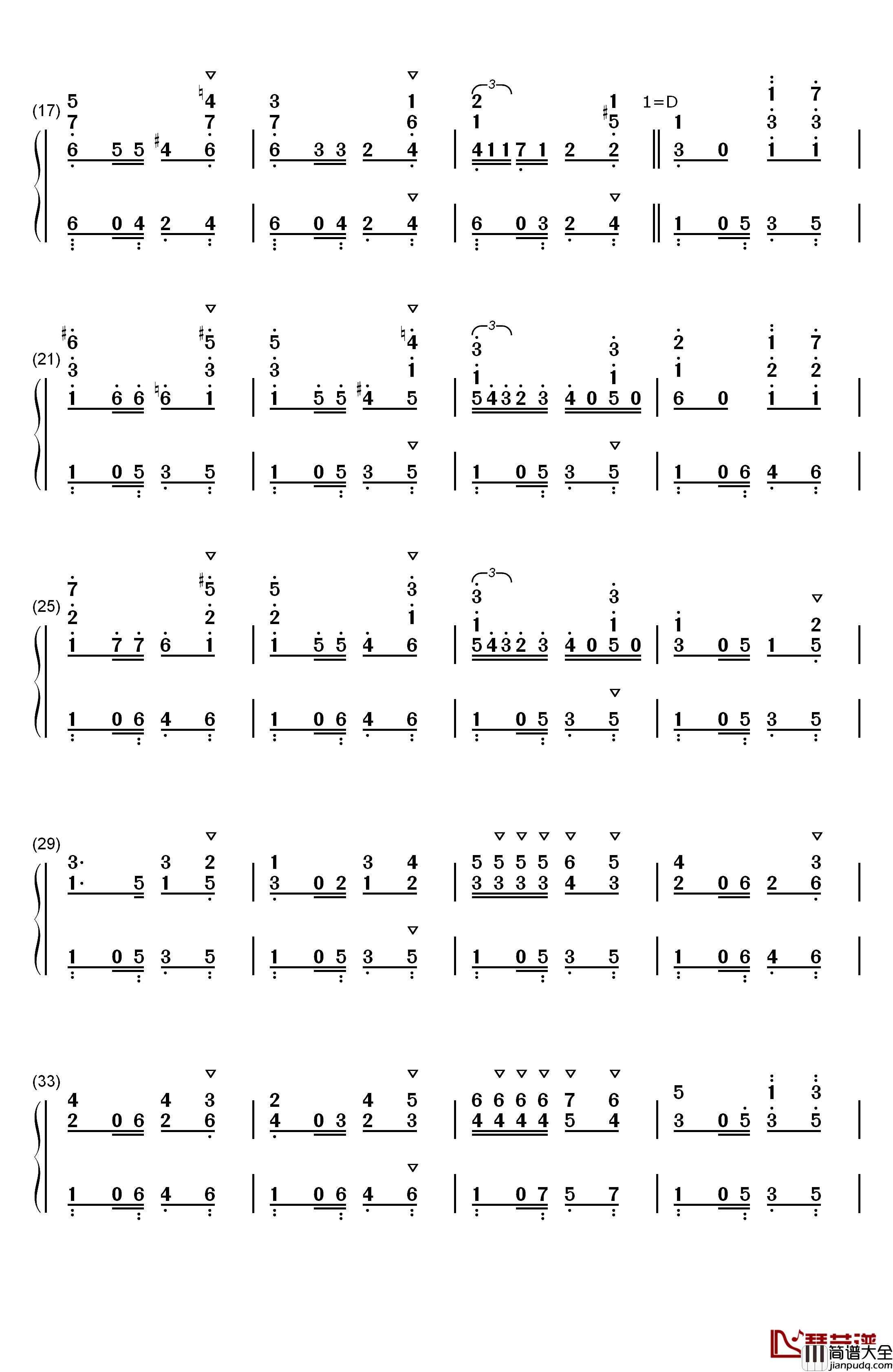 Habanera钢琴简谱_数字双手_Georges_Bizet