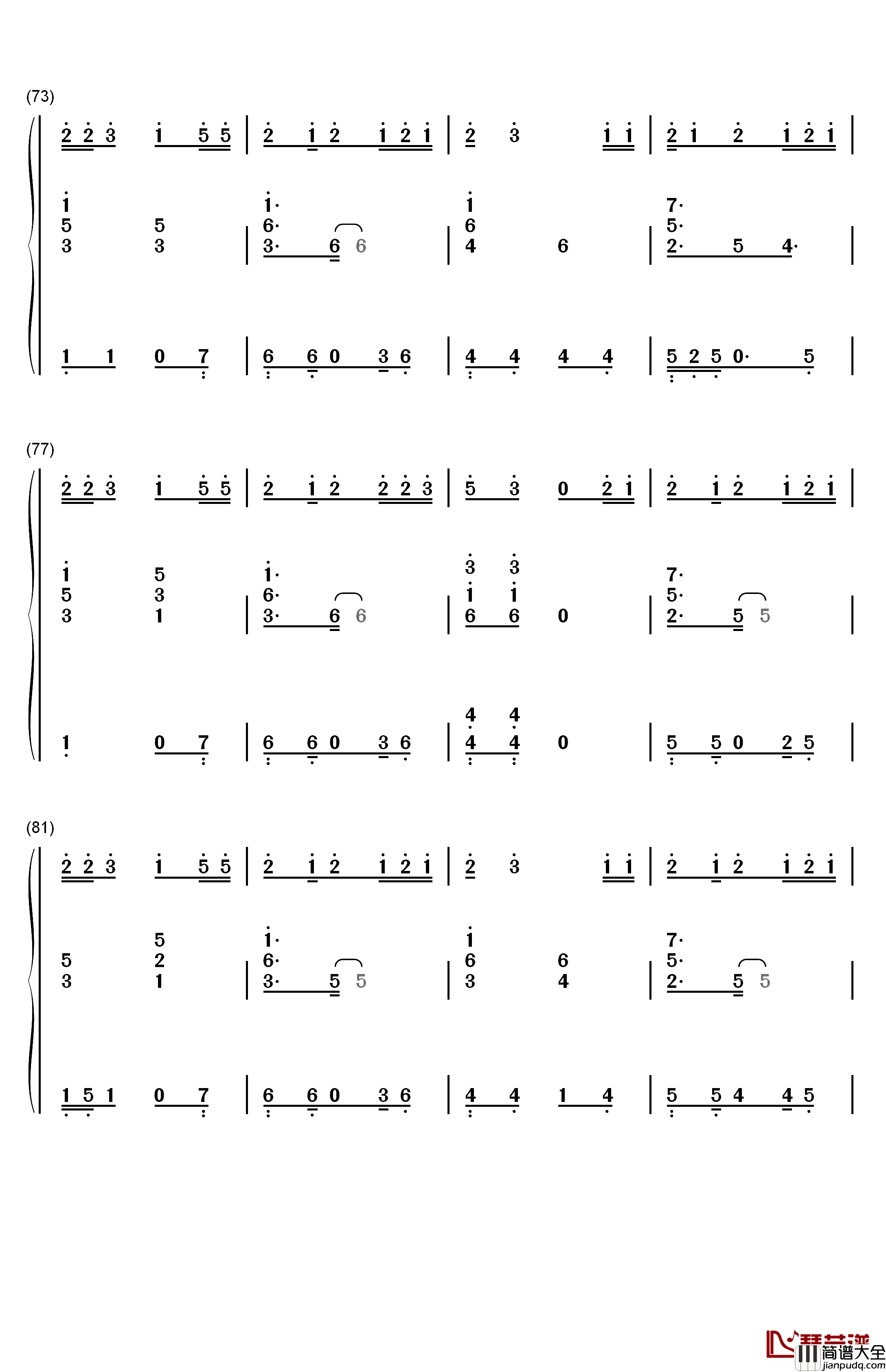 最后的旅行钢琴简谱_数字双手_Rainton桐
