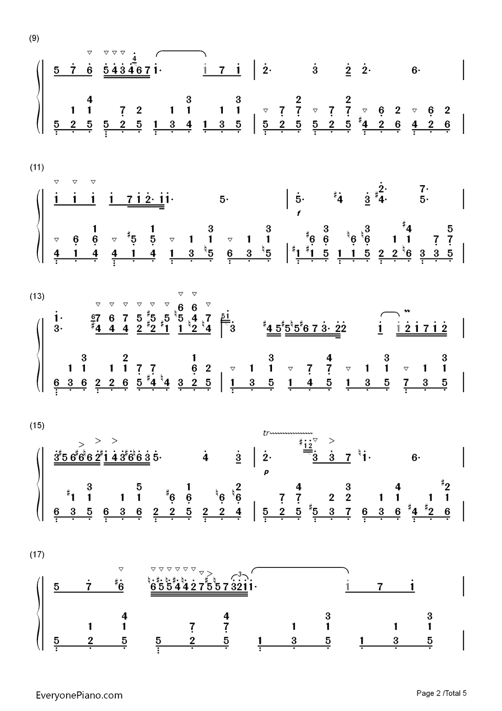 肖邦夜曲第二首钢琴简谱_数字双手_肖邦