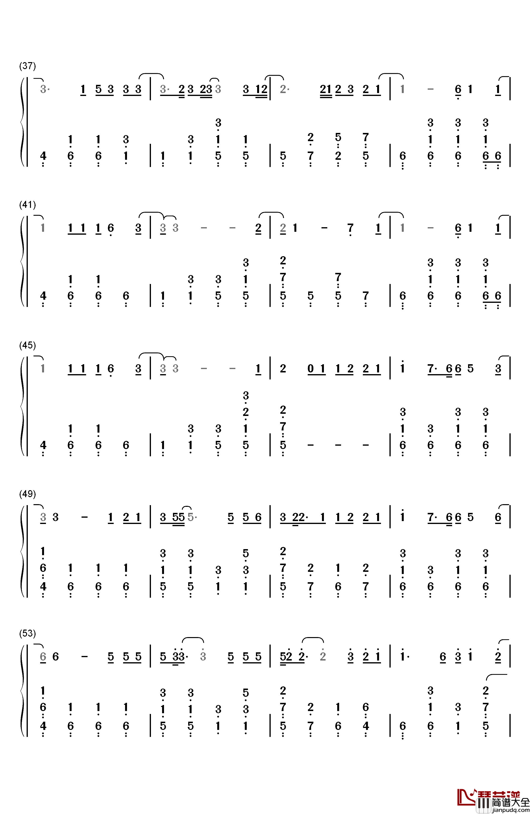 光影钢琴简谱_数字双手_张真源