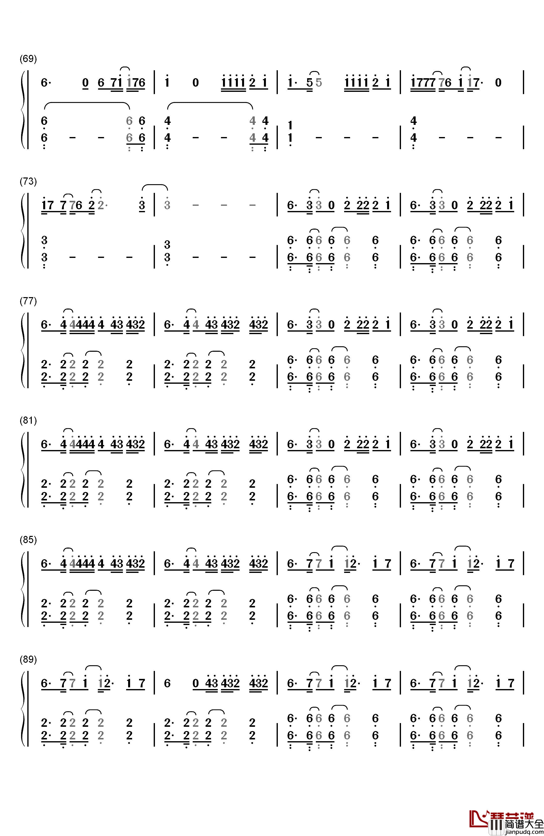 Animal钢琴简谱_数字双手_Alvaro_Soler