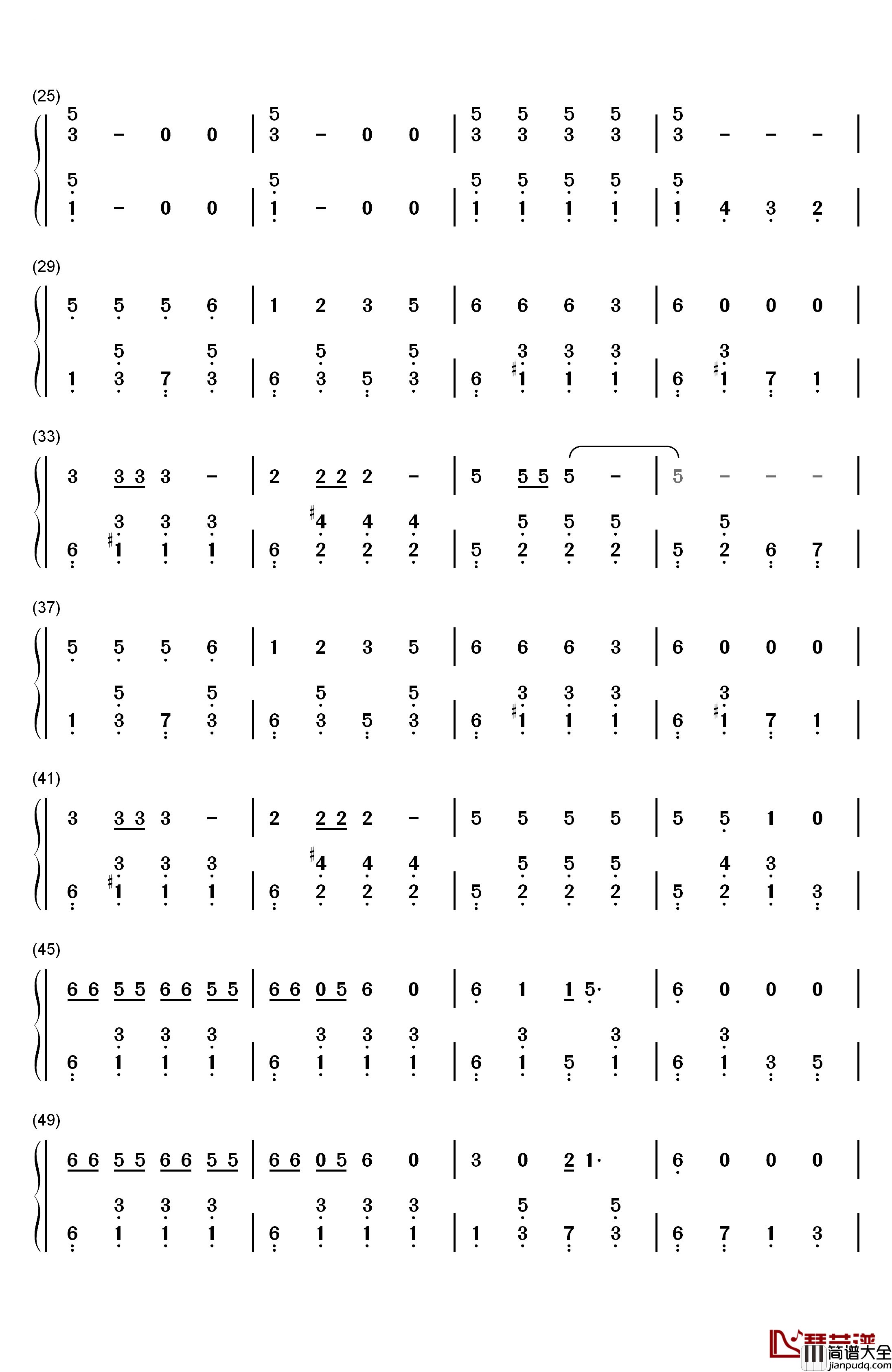 小机灵之歌钢琴简谱_数字双手_小蓓蕾组合