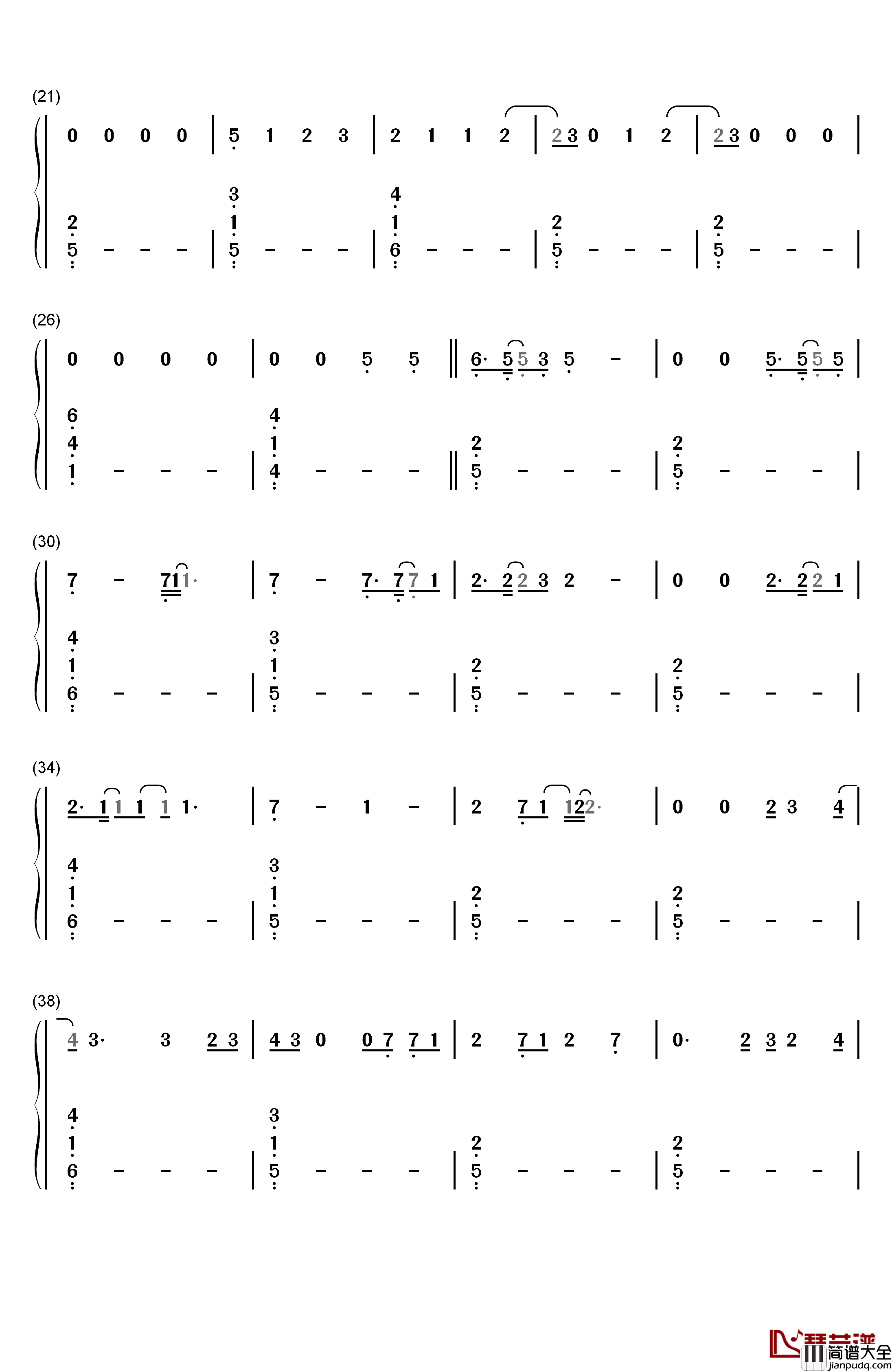 Say_Something_Loving钢琴简谱_数字双手_The_XX