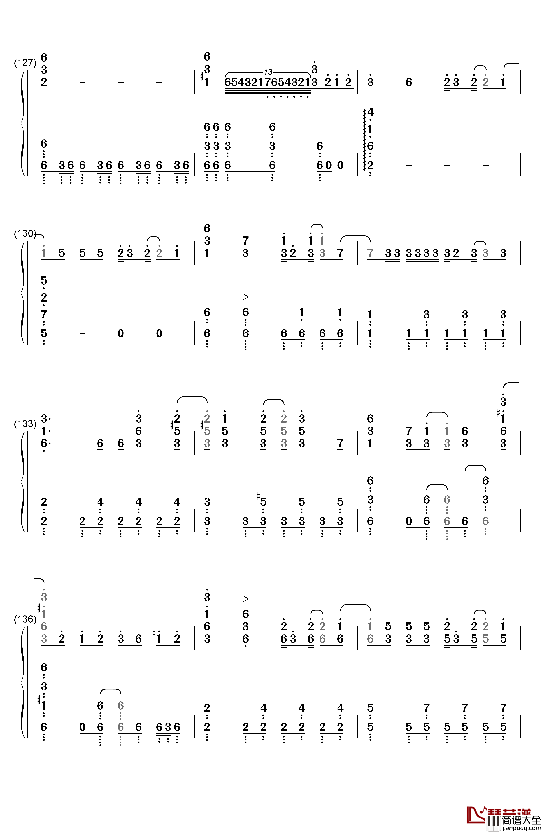 ドラマツルギー钢琴简谱_数字双手_初音未来
