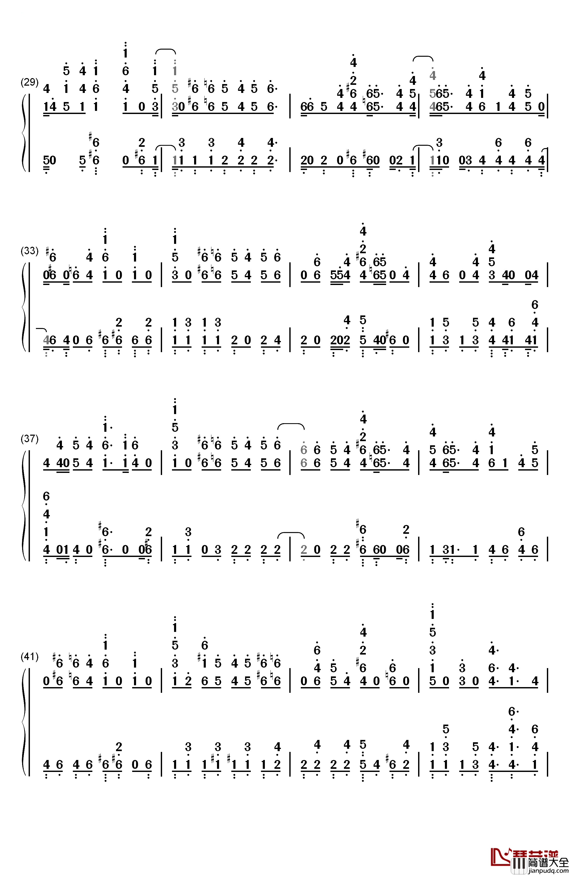動く動く钢琴简谱_数字双手_水瀬いのり_久保ユリカ