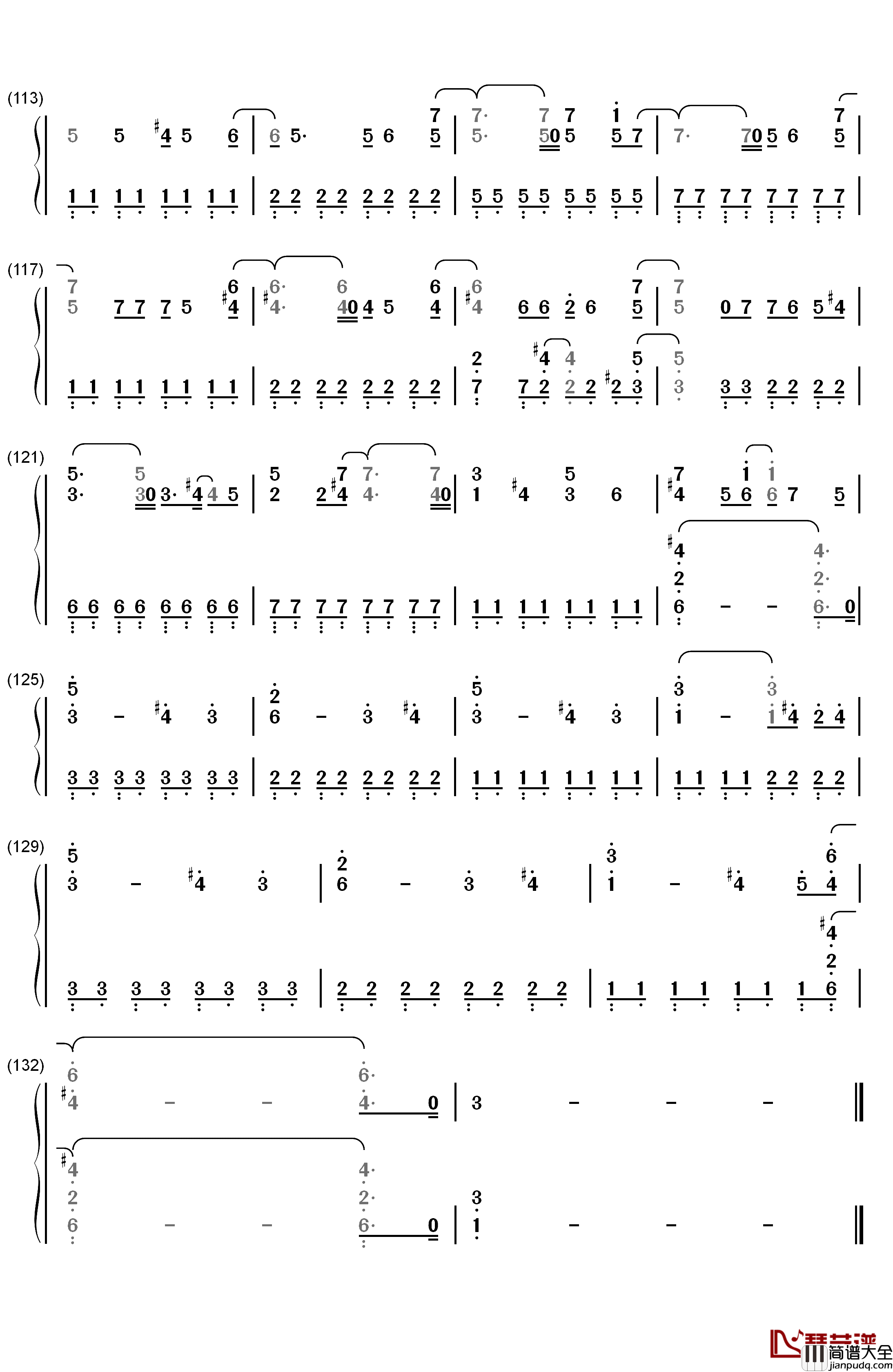 僕はいない钢琴简谱_数字双手_NMB48
