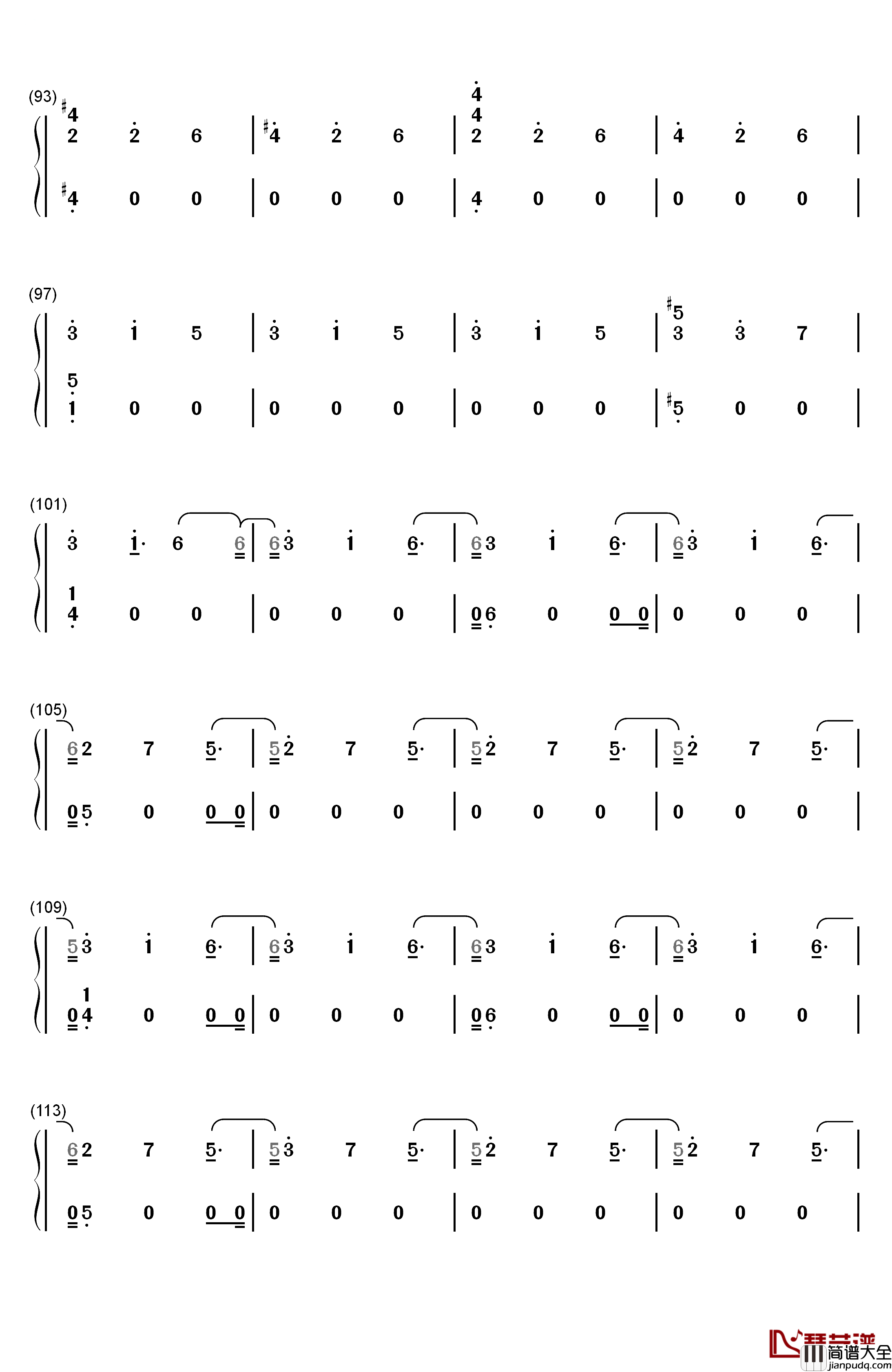 Heaven钢琴简谱_数字双手_Julia_Michaels
