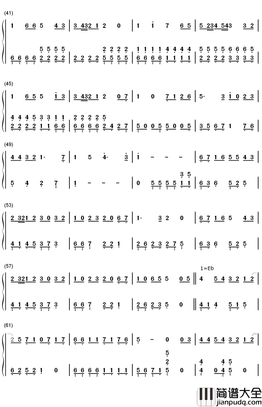 突然钢琴简谱_数字双手_FIELD_OF_VIEW