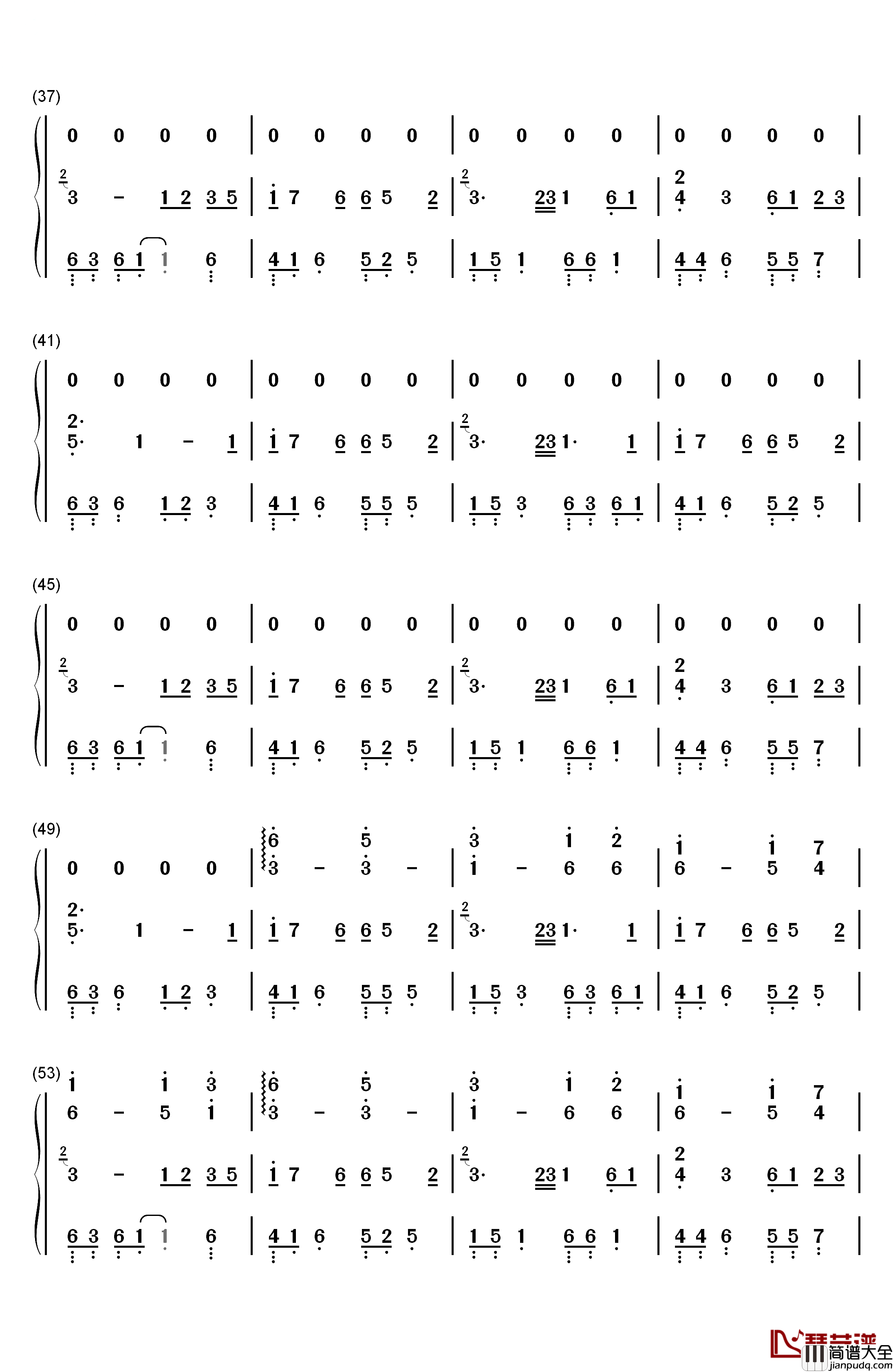 My_Soul钢琴简谱_数字双手_July