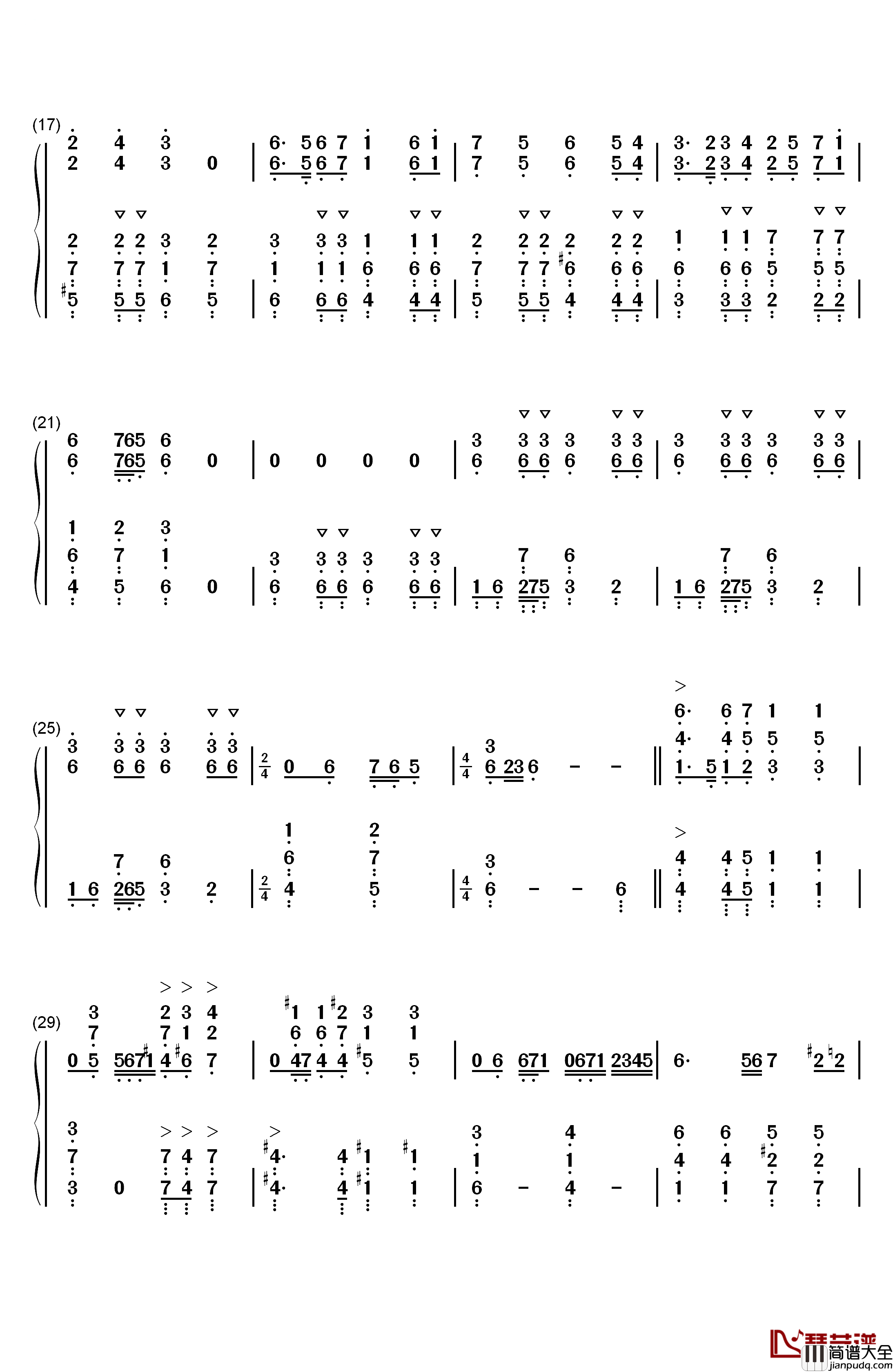 Ronfaure钢琴简谱_数字双手_植松伸夫