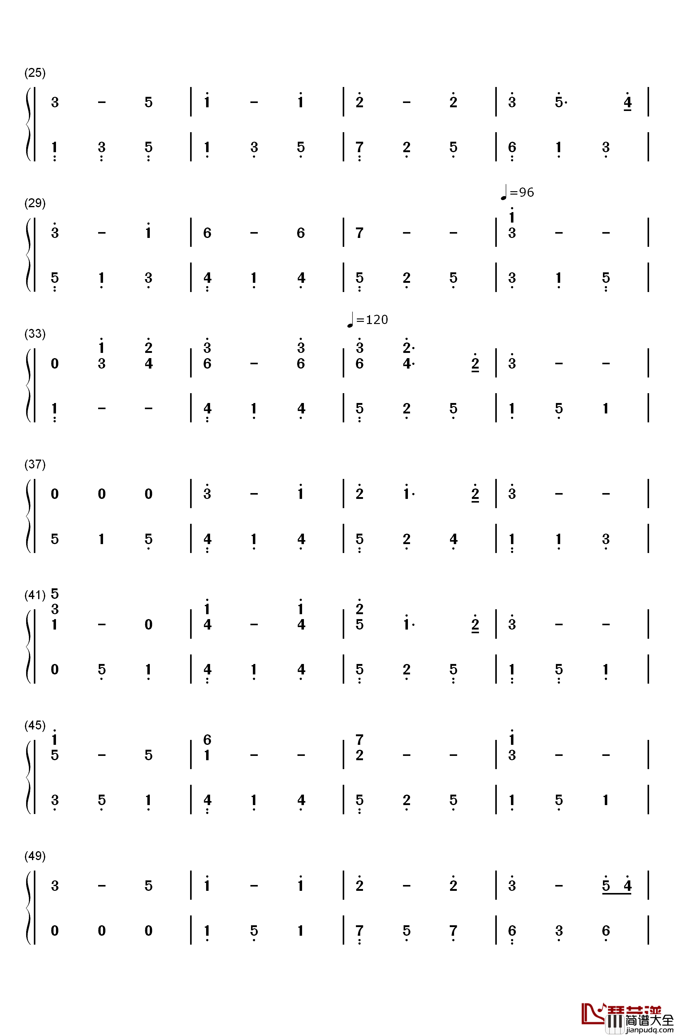 拥有Masbfca钢琴简谱_数字双手_几米