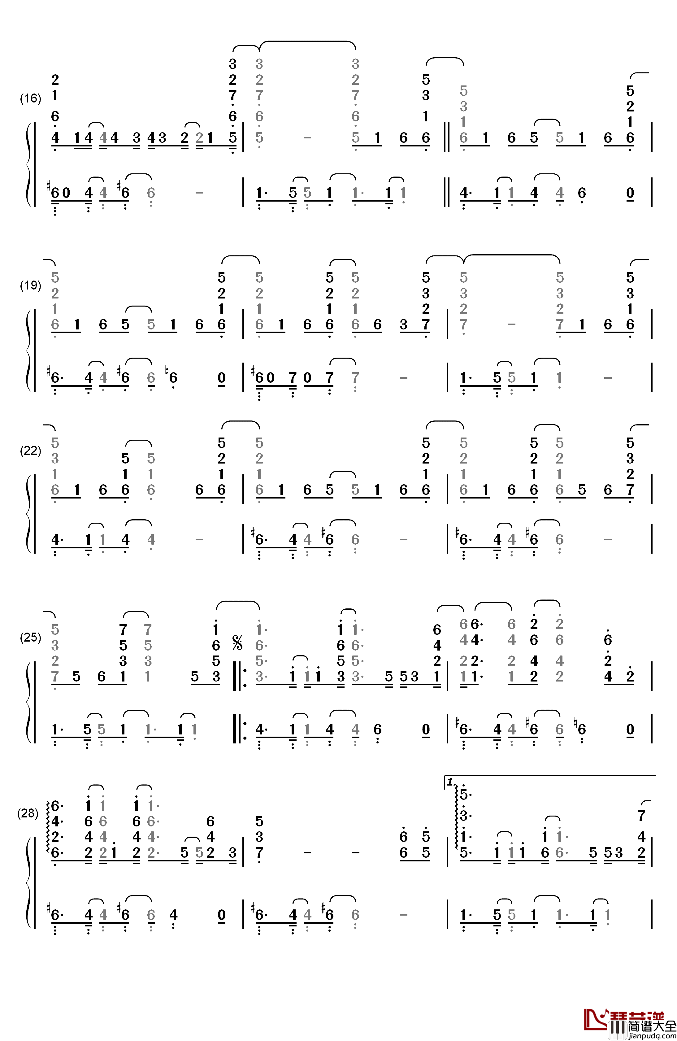 Ordinary_People钢琴简谱_数字双手_John_Legend