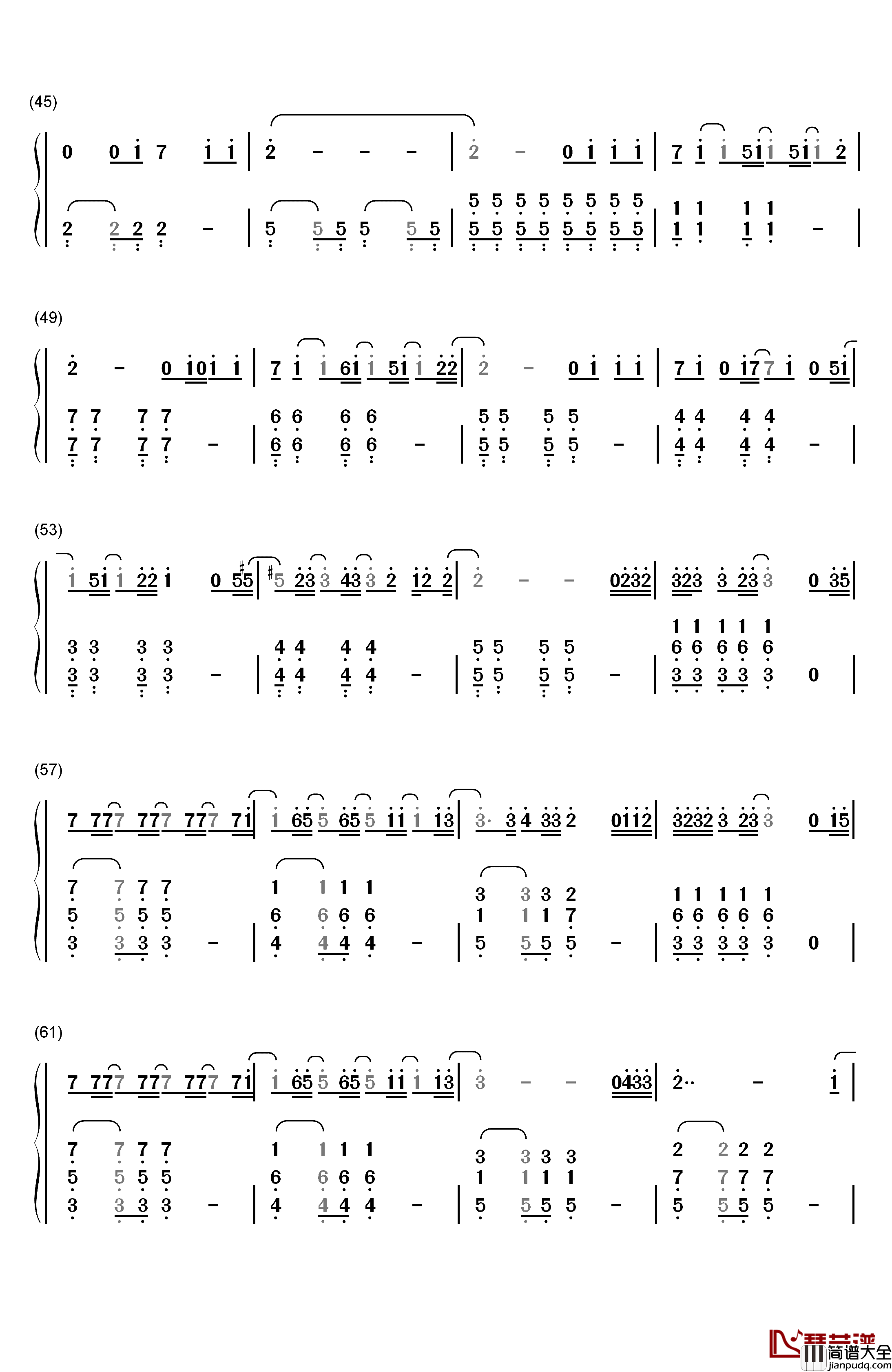 Wherever_You_Are钢琴简谱_数字双手_One_Ok_Rock