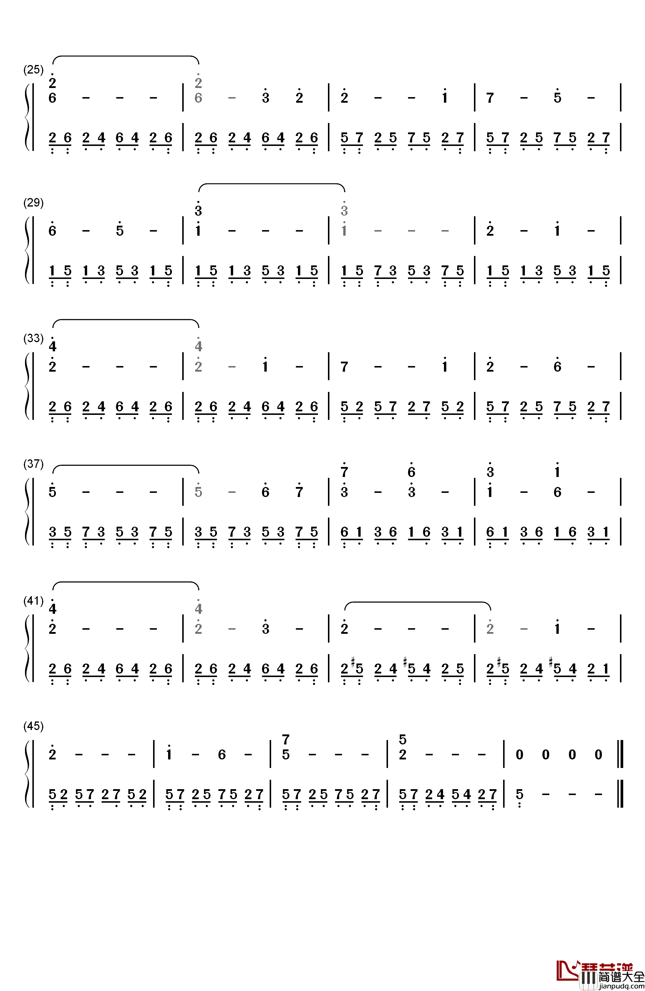 青玉案钢琴简谱_数字双手_吴欣睿