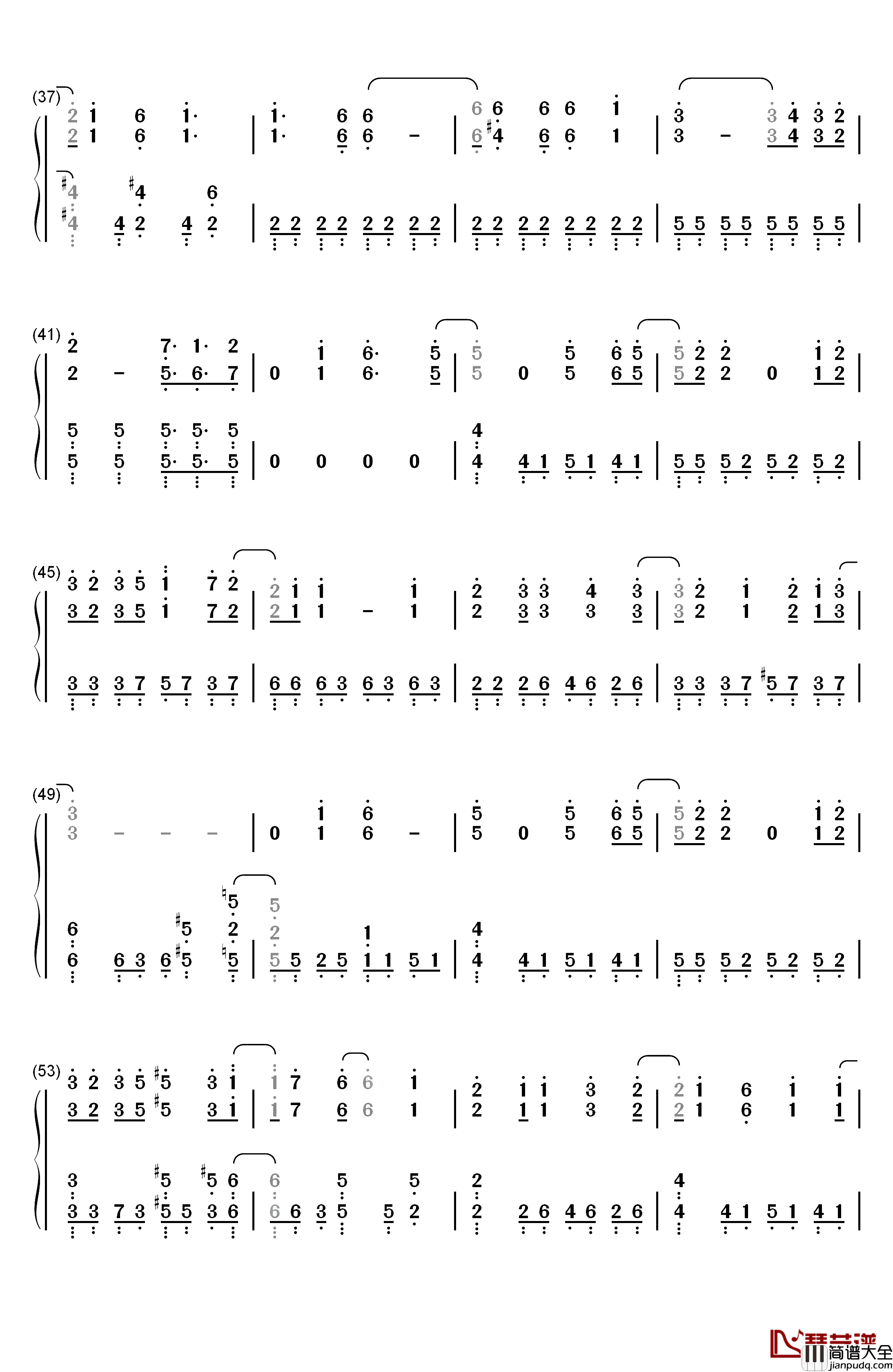 Eternal_Star钢琴简谱_数字双手_亚咲花
