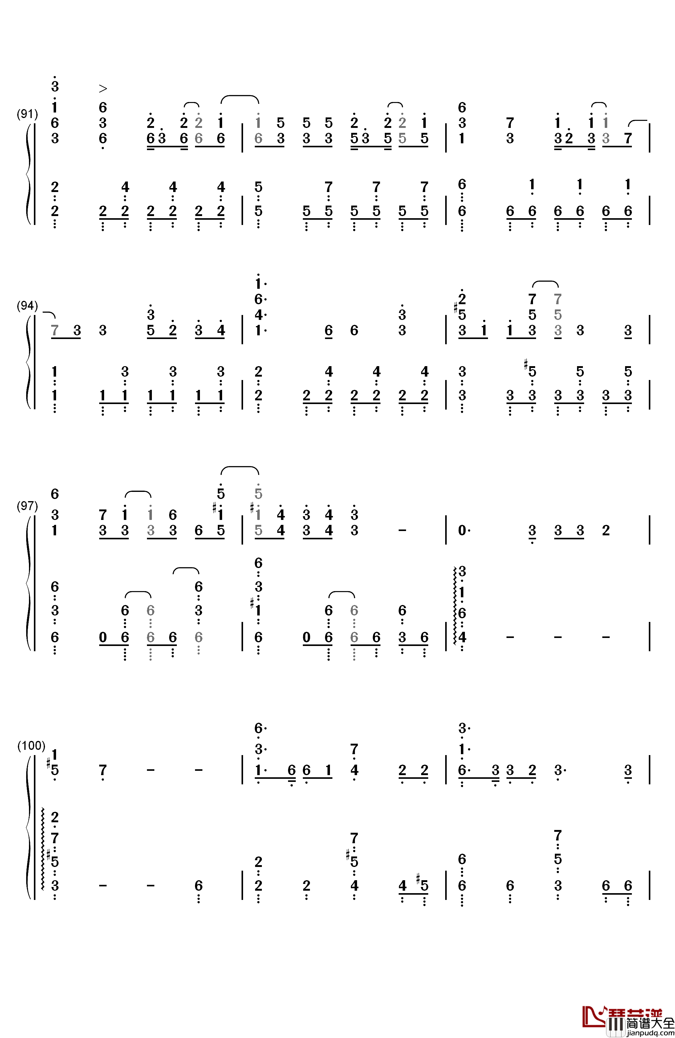 ドラマツルギー钢琴简谱_数字双手_初音未来