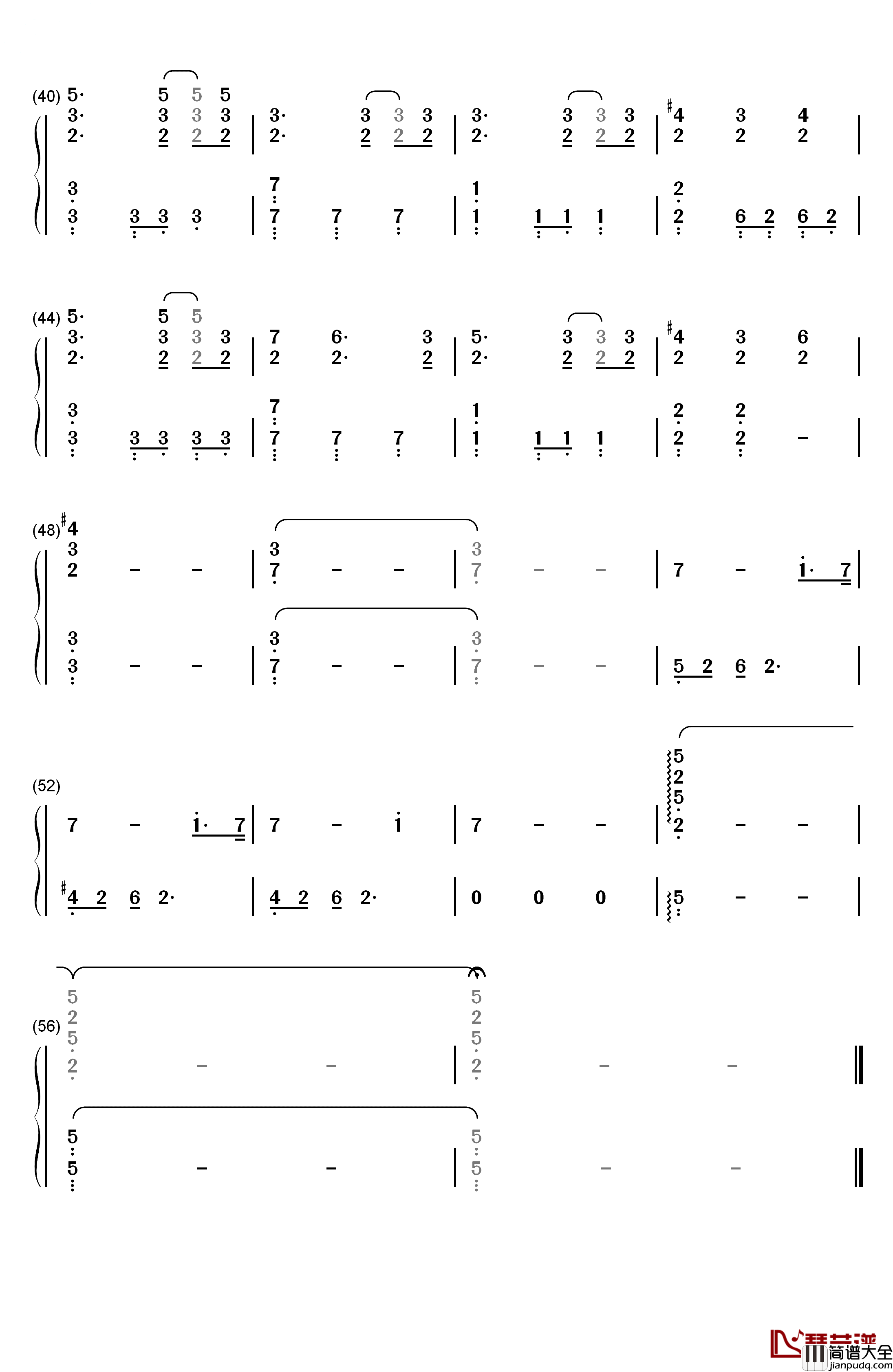 Lit钢琴简谱_数字双手_牛尾宪辅