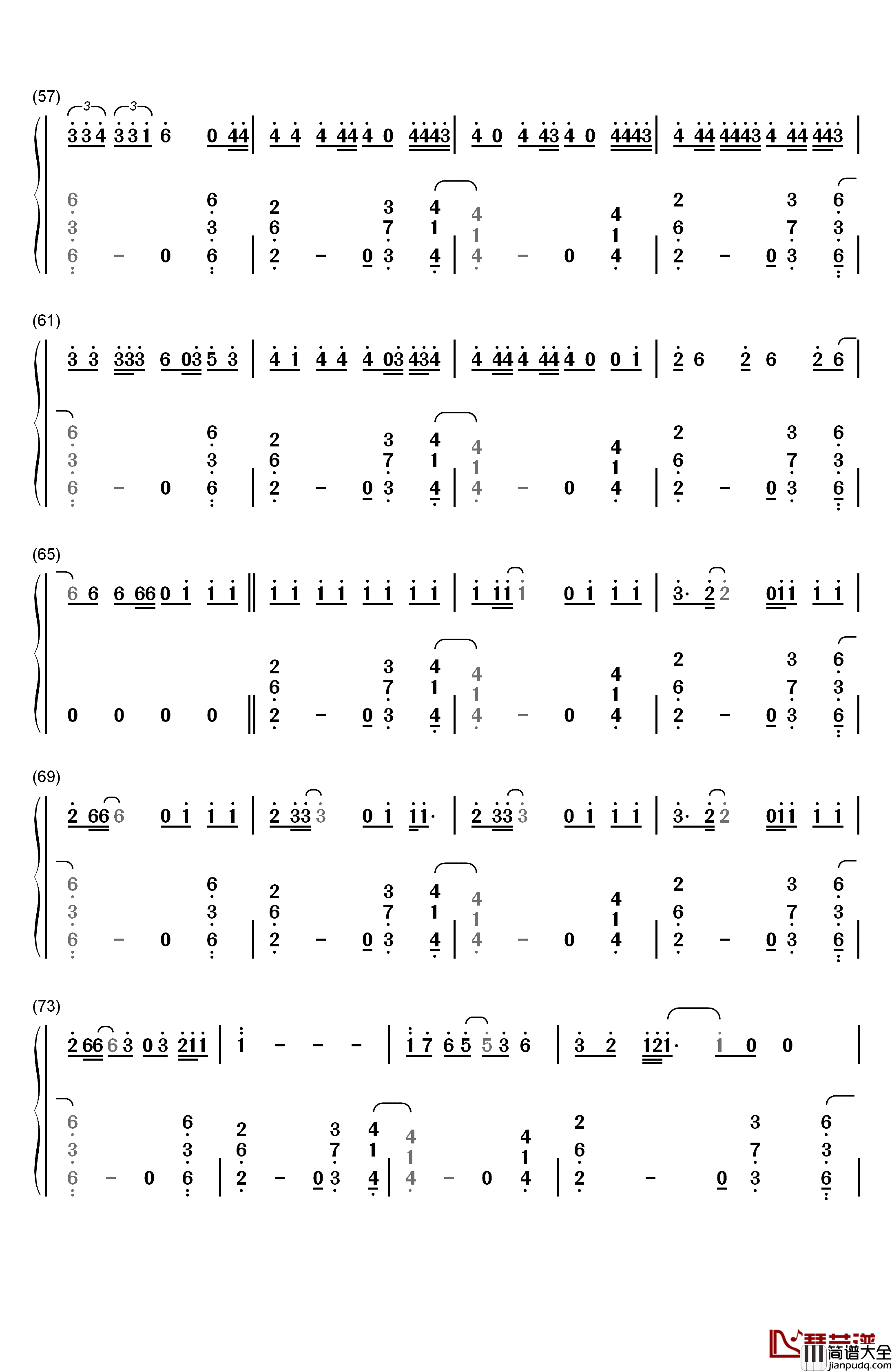 Time_of_Our_Lives钢琴简谱_数字双手_Pitbull