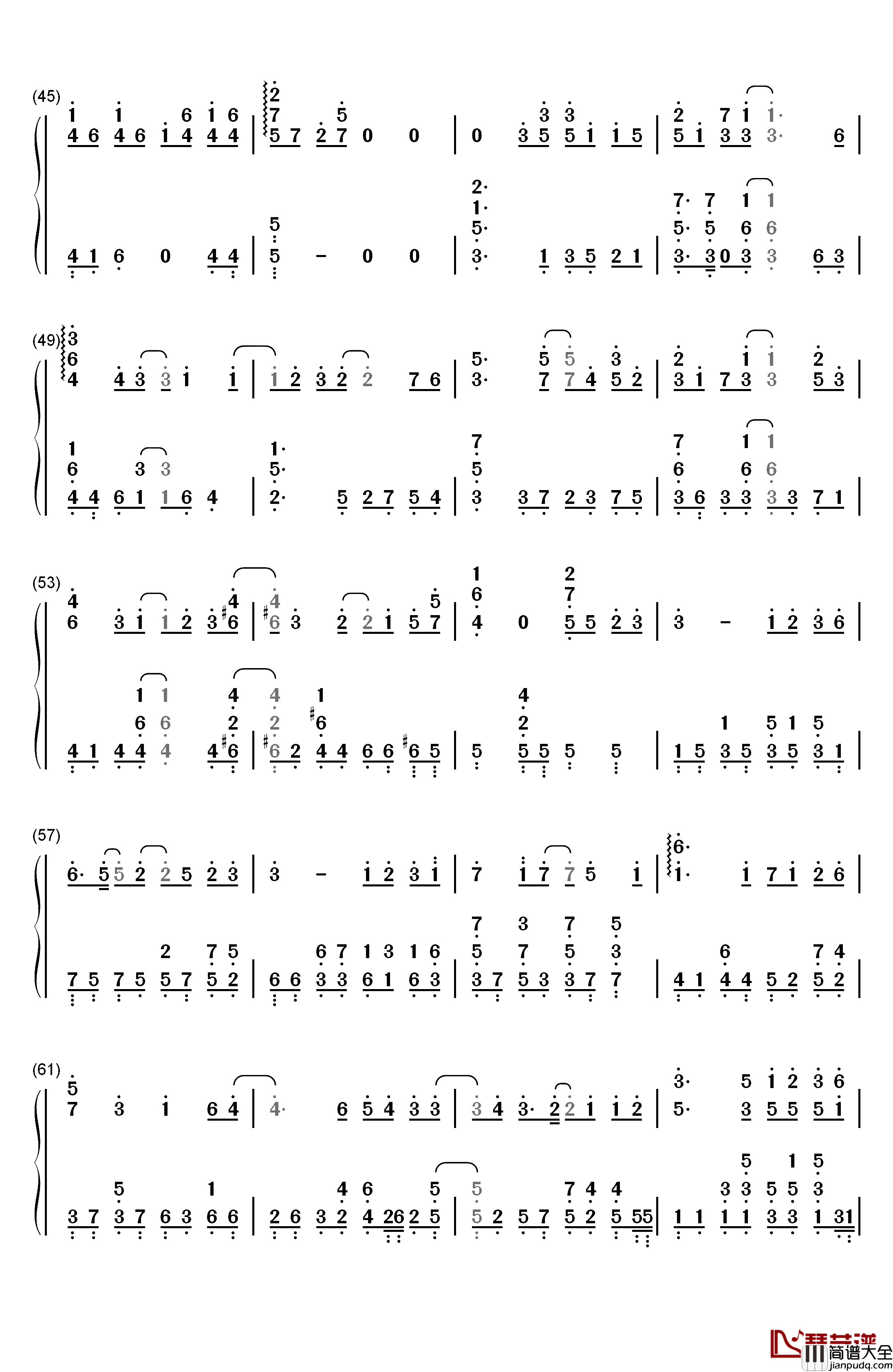 独家记忆钢琴简谱_数字双手_郁可唯