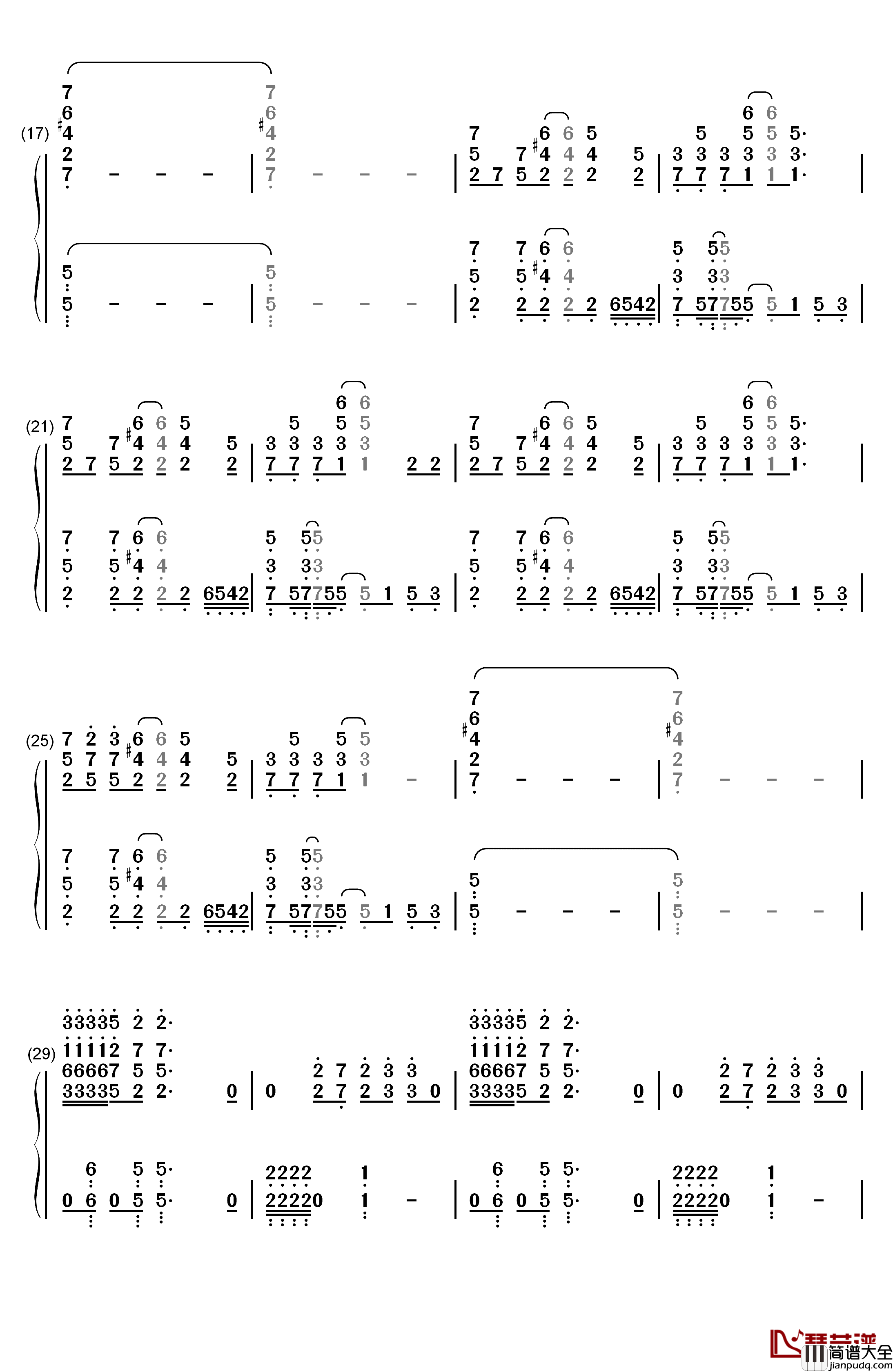 Under_The_Bridge钢琴简谱_数字双手_Red_Hot_Chili_Peppers