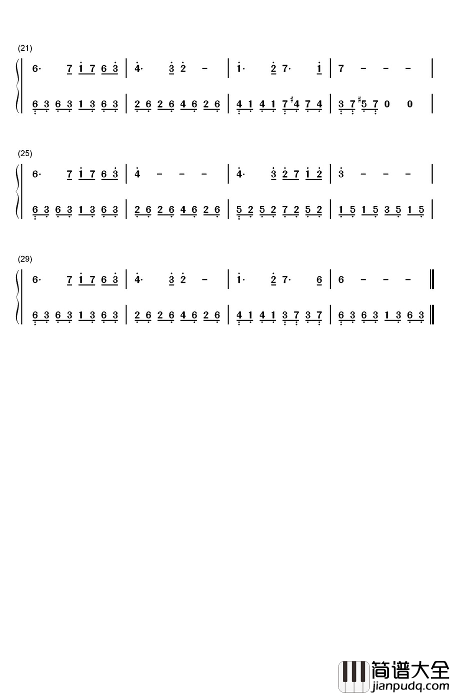 沙巴女王钢琴简谱_数字双手_M._Laurent