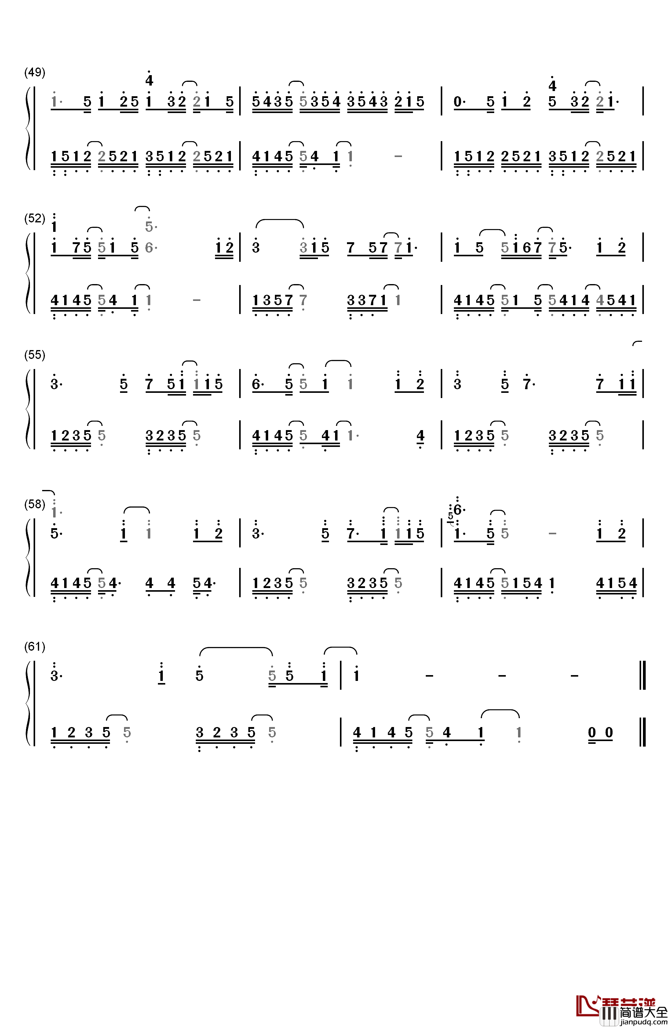 Wonder_Boy钢琴简谱_数字双手_Yiruma