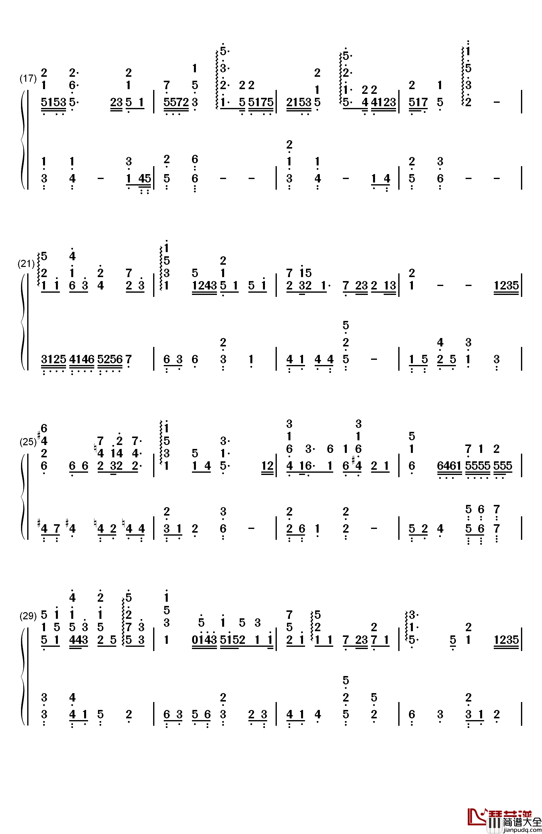 やりがいのある仕事钢琴简谱_数字双手_安濑圣